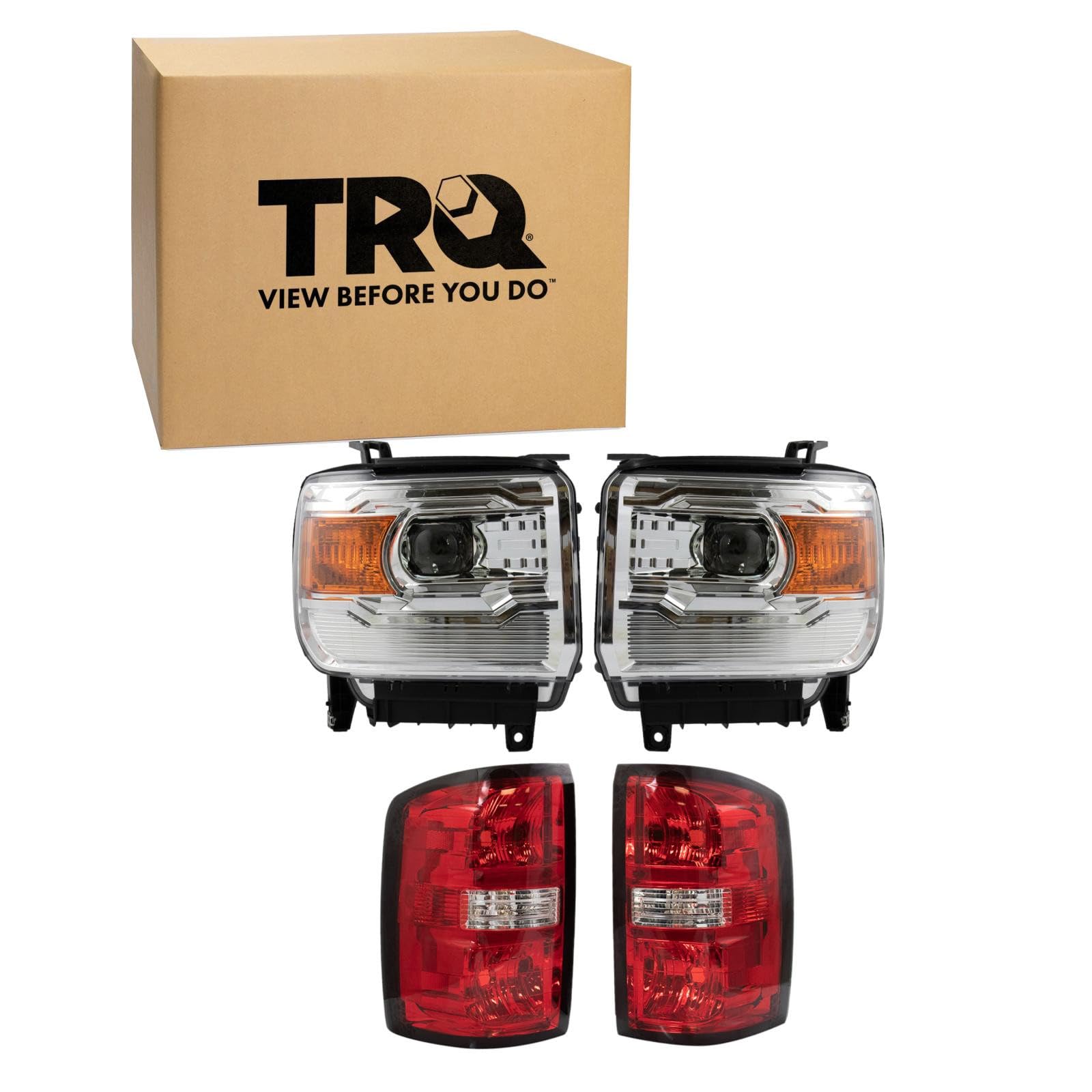 Trq Lighting Kit Driver & Passenger Side Compatible With 2014-2015 Gmc Sierra 1500 2015-2018 Sierra 2500 Hd Sierra 3500 Hd Gm2502394 Gm2503394 Gm2800262 Gm2801262