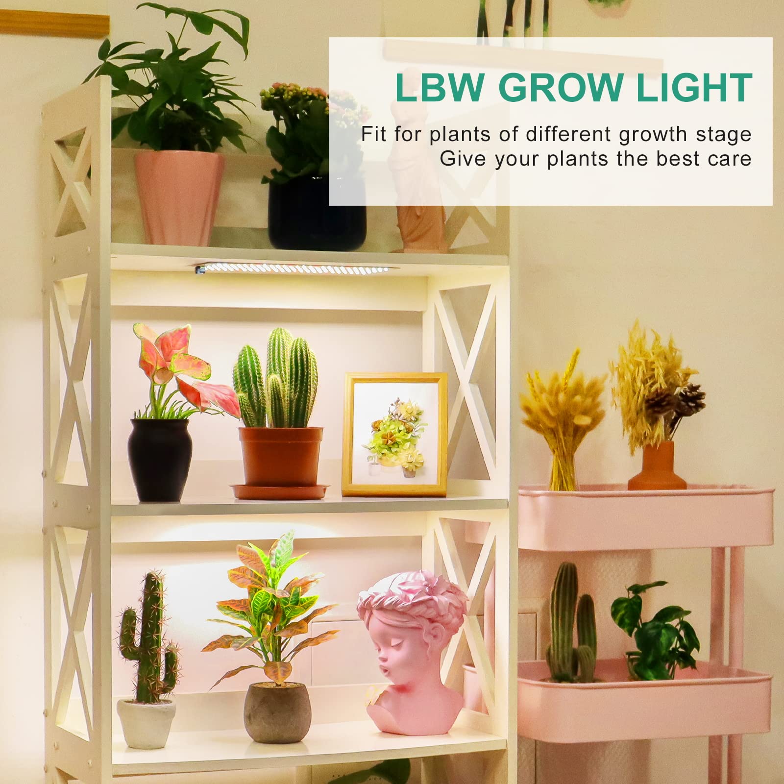 Lbw Plant Grow Light, 405 Leds Full Spectrum Small Grow Lights For Indoor Plants, Grow Lamp With 4/8/12H Timer, 3 Lighting Modes, 10 Dimmable Levels, Plant Lamp Strip For Seedlings, Veg, Bloom, 3 Pack
