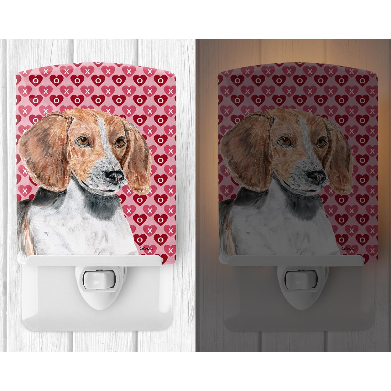Carolines Treasures Ceramic Night Light, English Foxhound Design, 6x4x3 inches, Multicolor, Model SC9565CNL