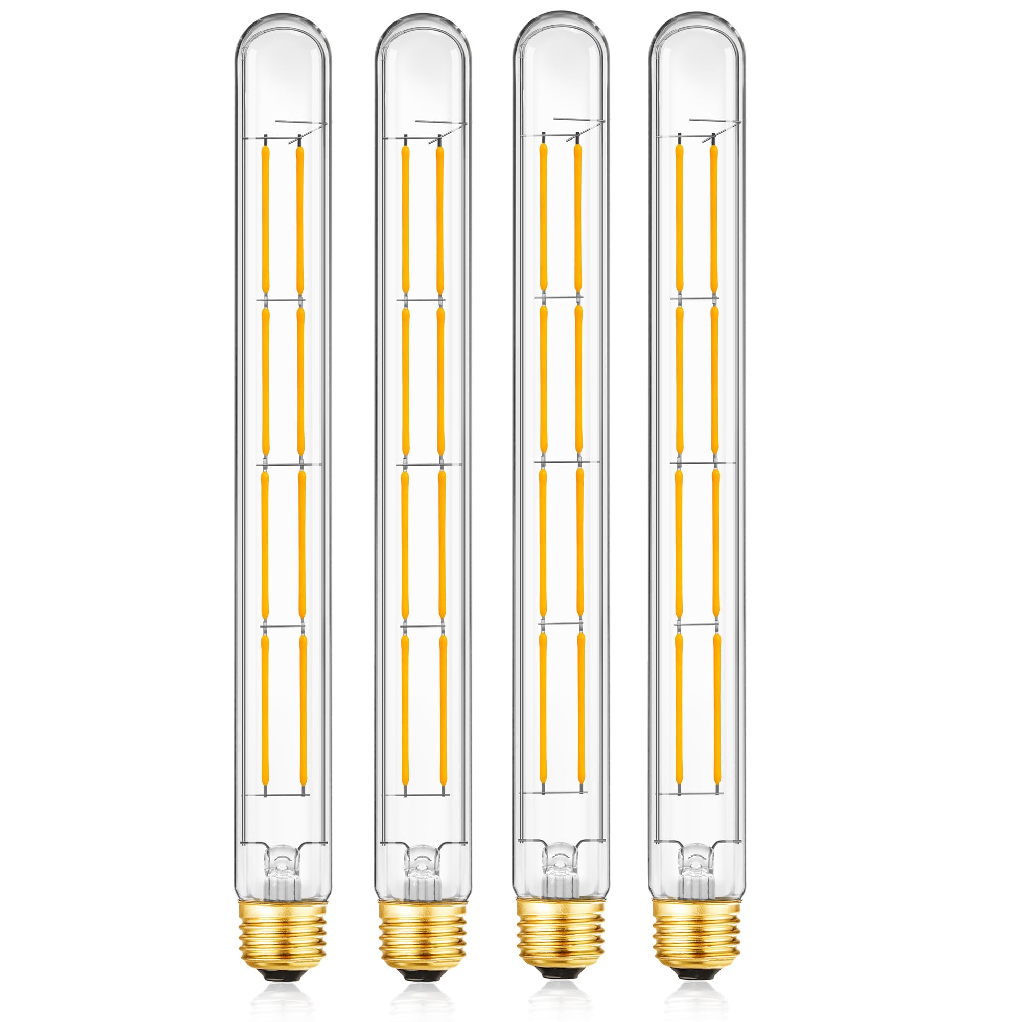 XININSUN T300 LED Bulb, 10W Dimmable Tubular Light, Clear Glass, 100W Equivalent, 1000lm, 4 Pack, 3000K