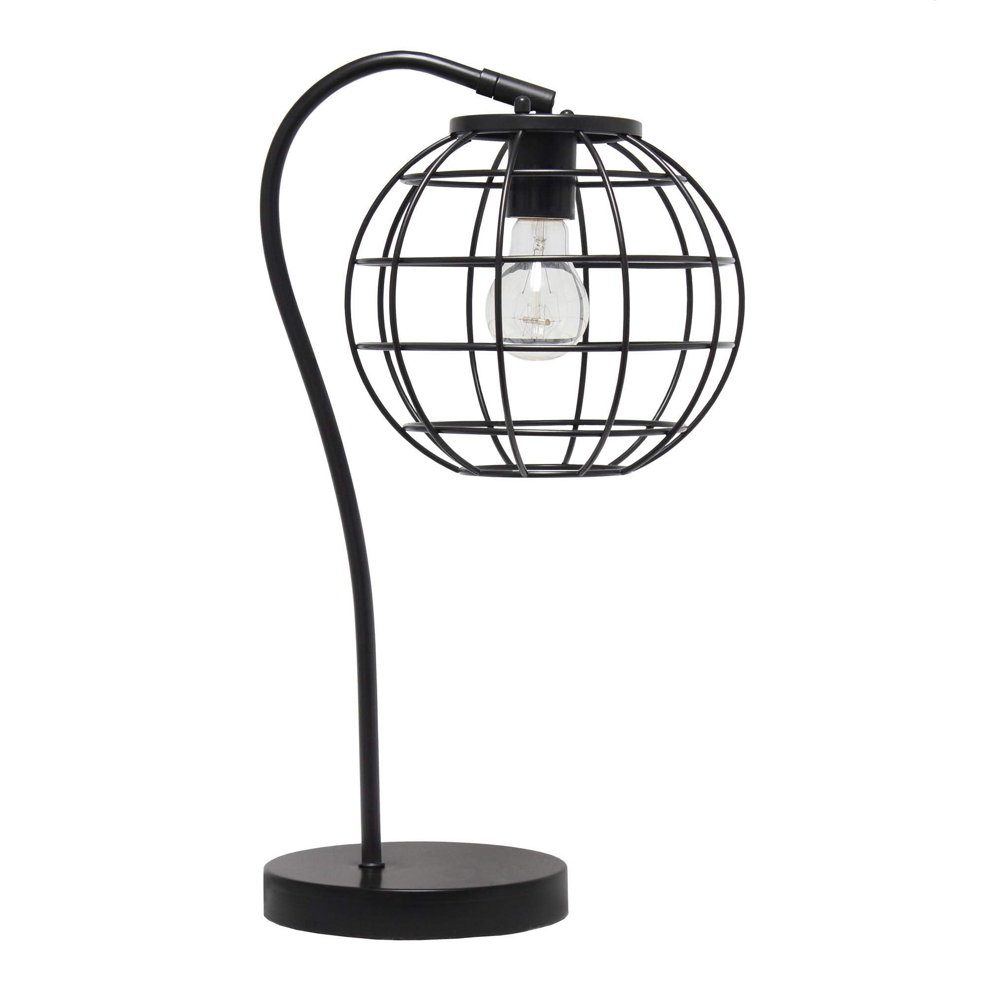 Lalia Home Decorative Arched Metal Cage Table Lamp, Black