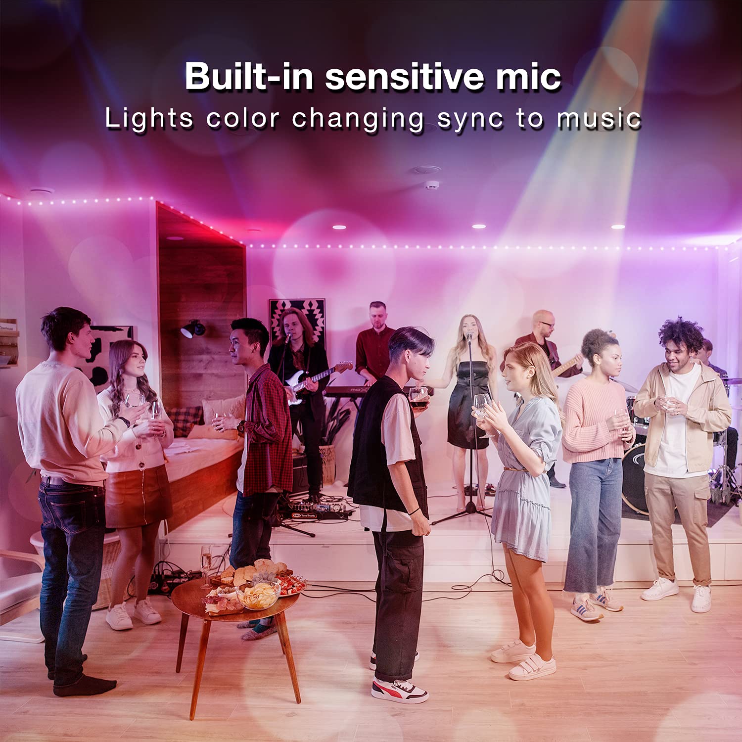 DAYBETTER LED Strip Lights 200ft, 4 Rolls of 50ft, RGB Color Changing, App & Voice Control, Multicolor, Model FLSL5045BMRGBUS