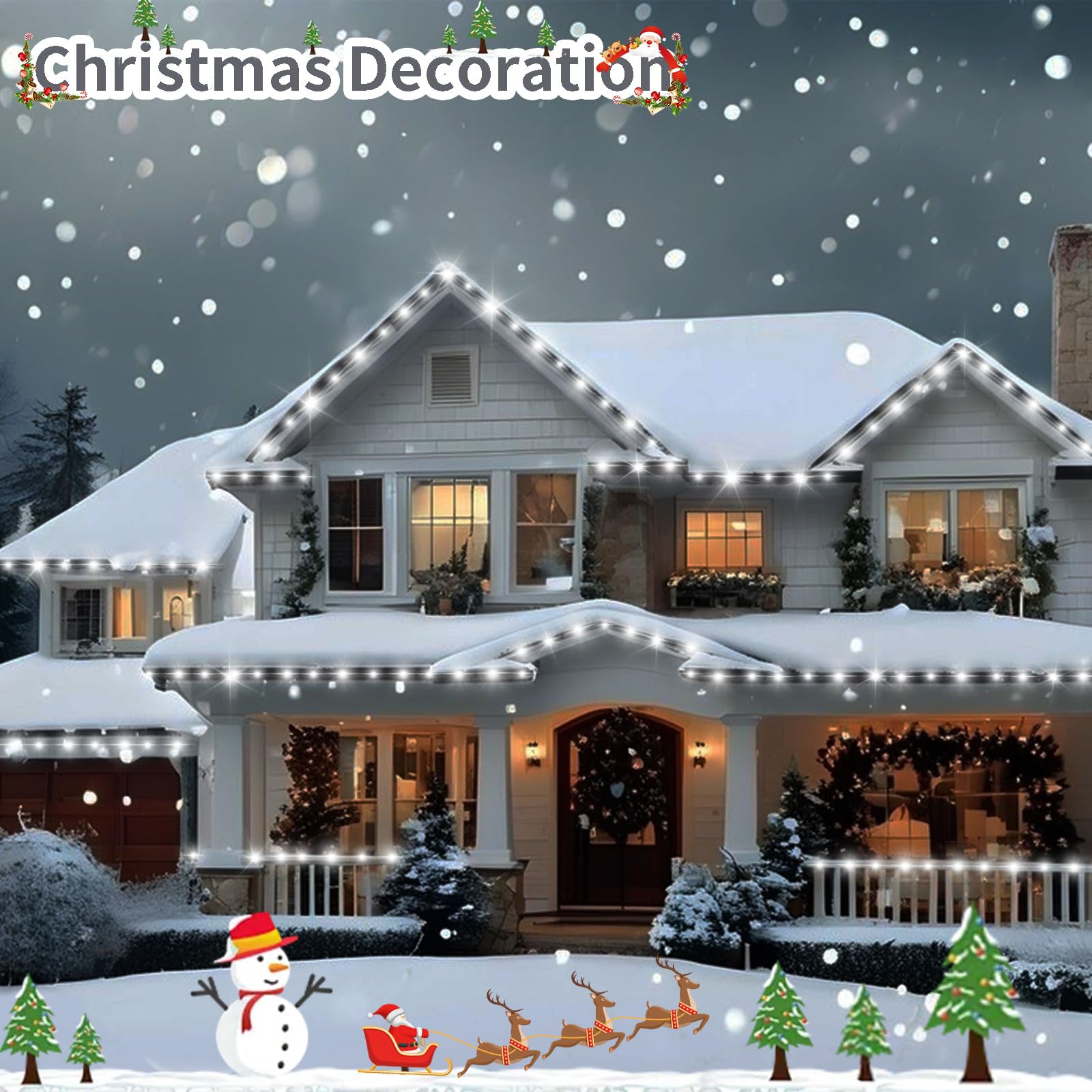 131Ft Christmas Rope Lights Outdoor ,400 Led Rope Lights Indoor Plug In,8 Modes Tube Lights With Timer Remote Control,Fairy String Lights For Outside,Bedroom,Garden,Patio,Christmas Tree Decoration