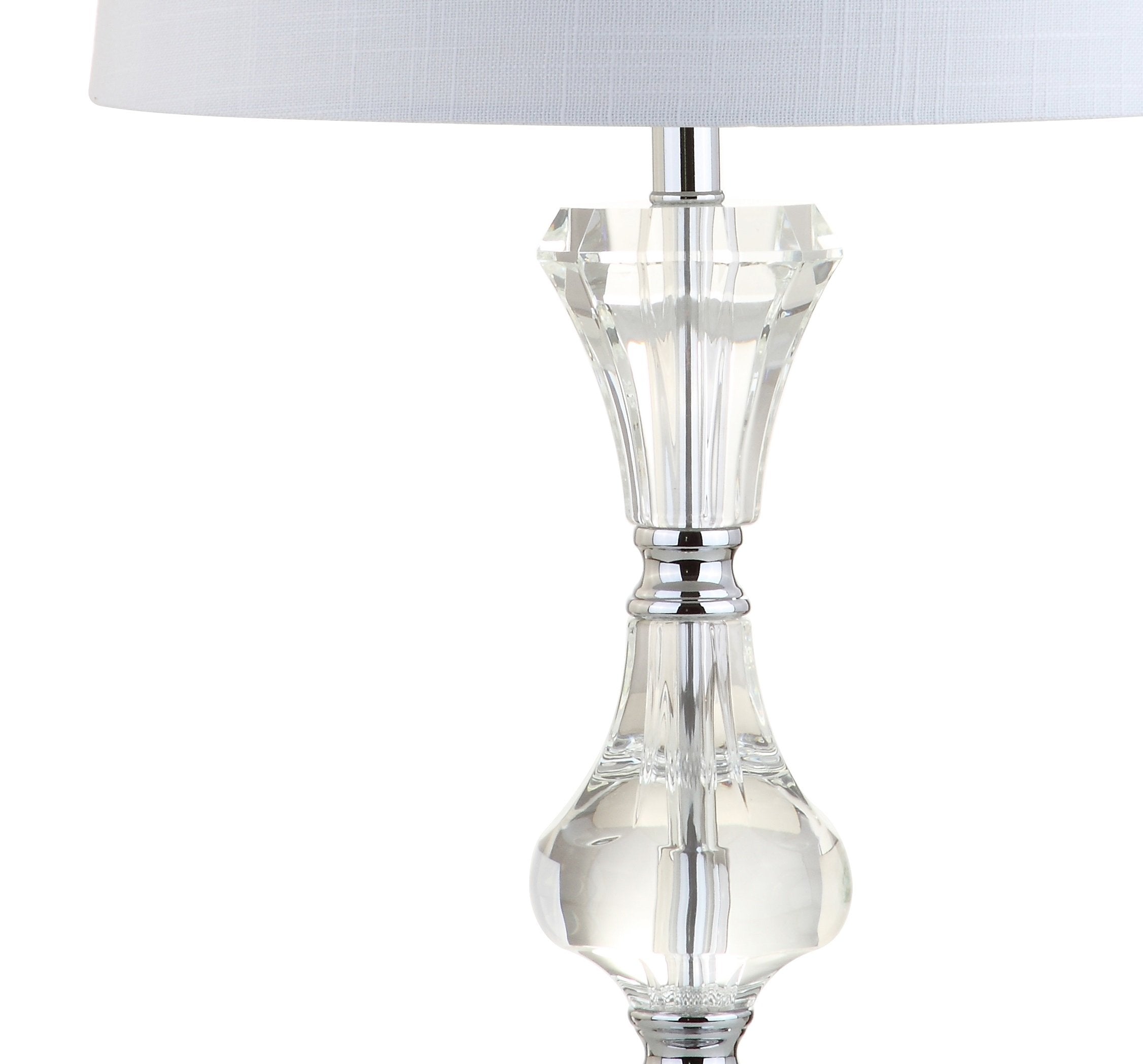JONATHAN Y Riley 25in Crystal LED Table Lamp, Clear, Model JYL2040A, Transitional Glam Design for Bedroom, Living Room, Office