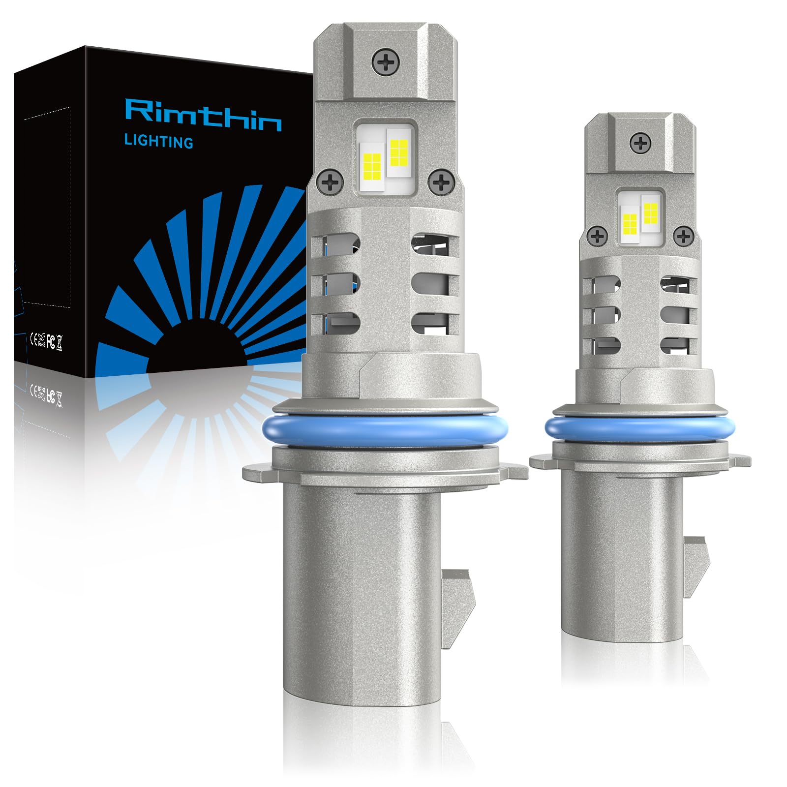 rimthin 9004 Fog Bulbs, HB1 60W 16000LM, 6000K Cool White, IP67, Pack of 2
