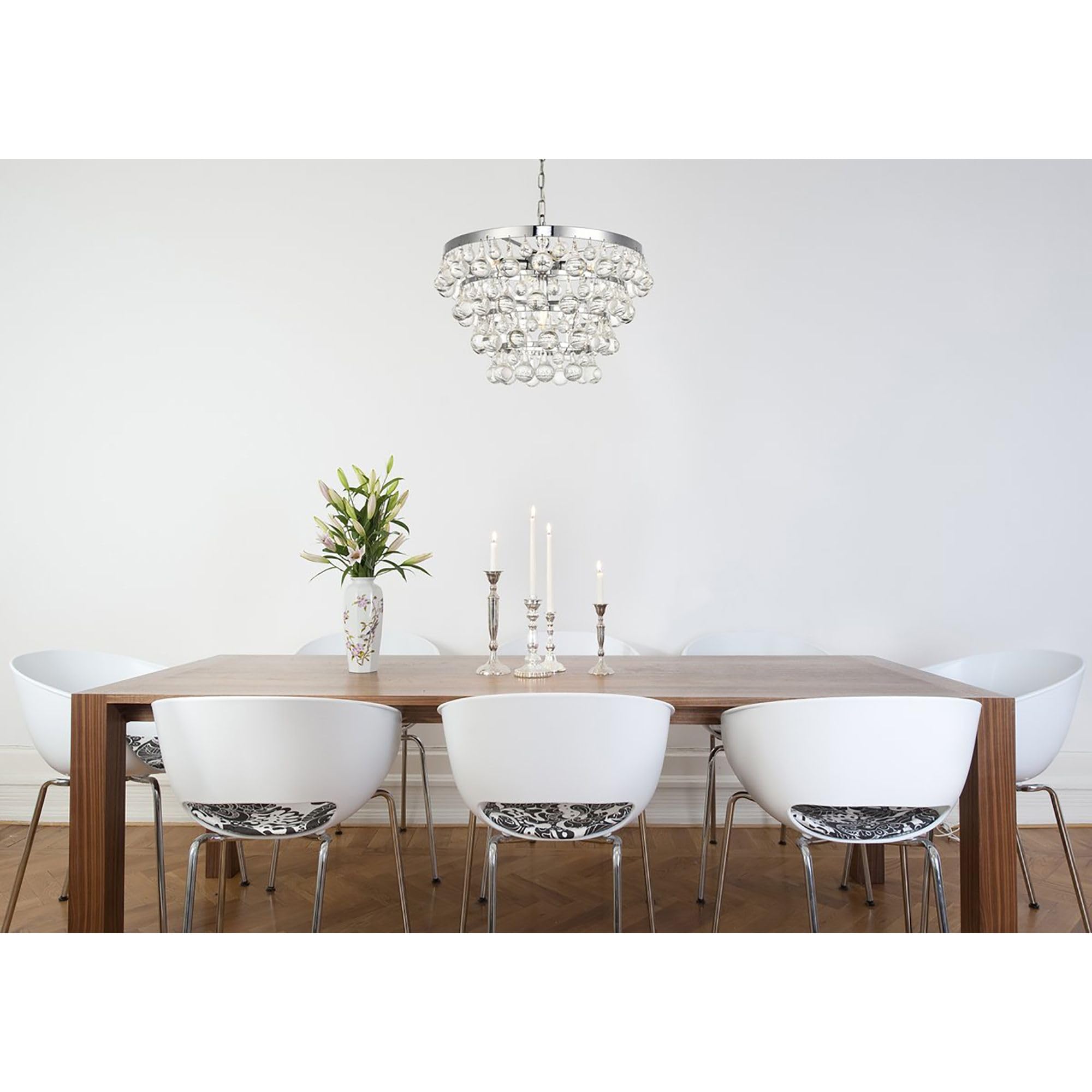 Elegant Lighting Living District Indoor Modern Home Decorative Bright Ceiling Kora Collection Pendant D17 H10.9 Lt:5 Chrome Finish