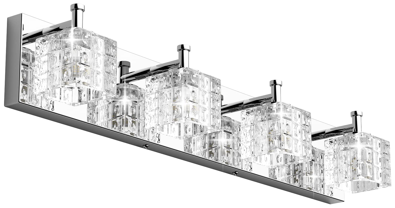Ralbay Modern LED Vanity Lights - 4 Light Chrome Bathroom Fixture, 26 Inch, Stainless Steel, Model 9822ralbay