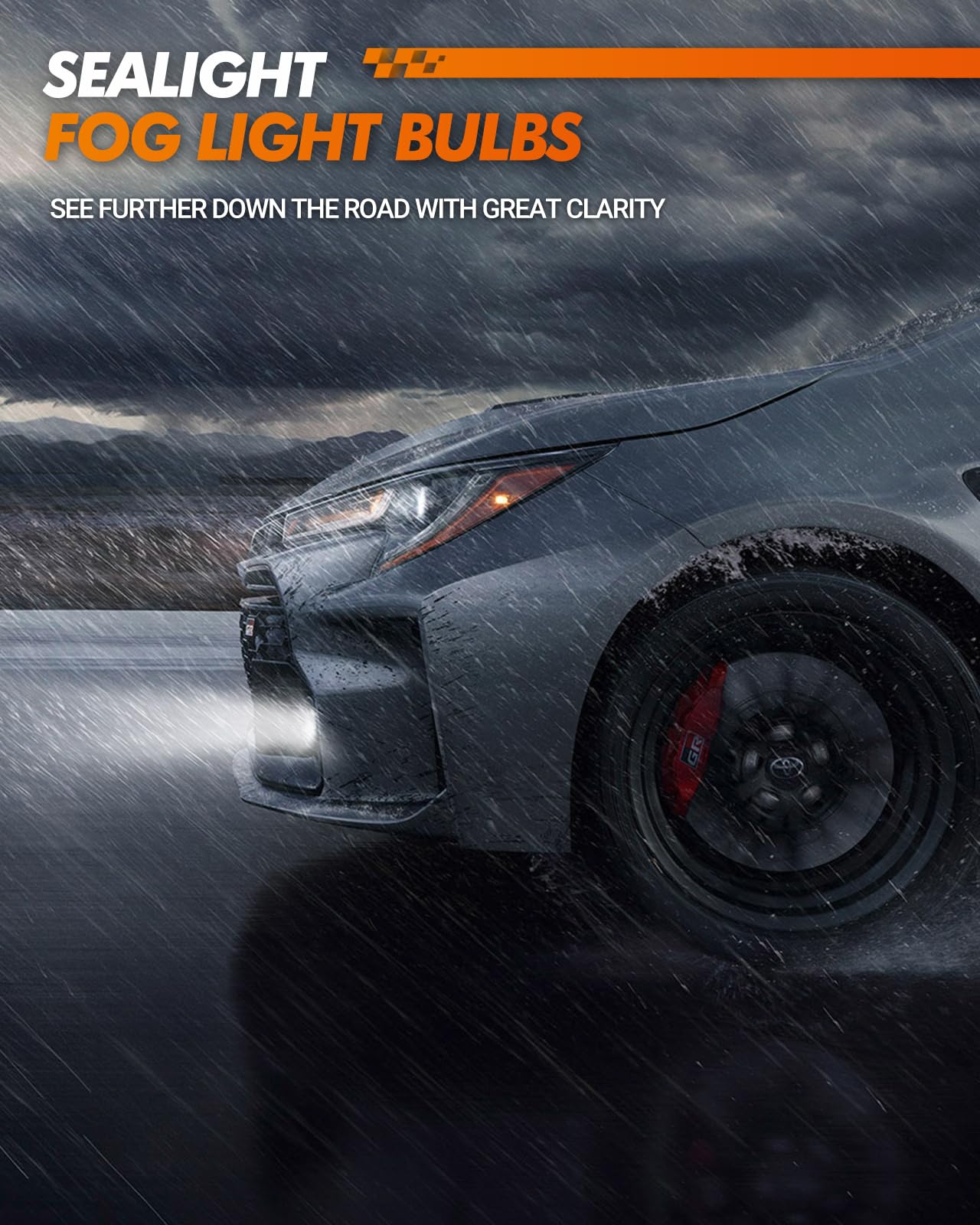 Sealight H4 Fog Bulbs, H4/9003 30,000Lm Super Bright 6000K White H4 Powersports Bulbs, Plug And Play, Canbus Ready, Fog Light, P
