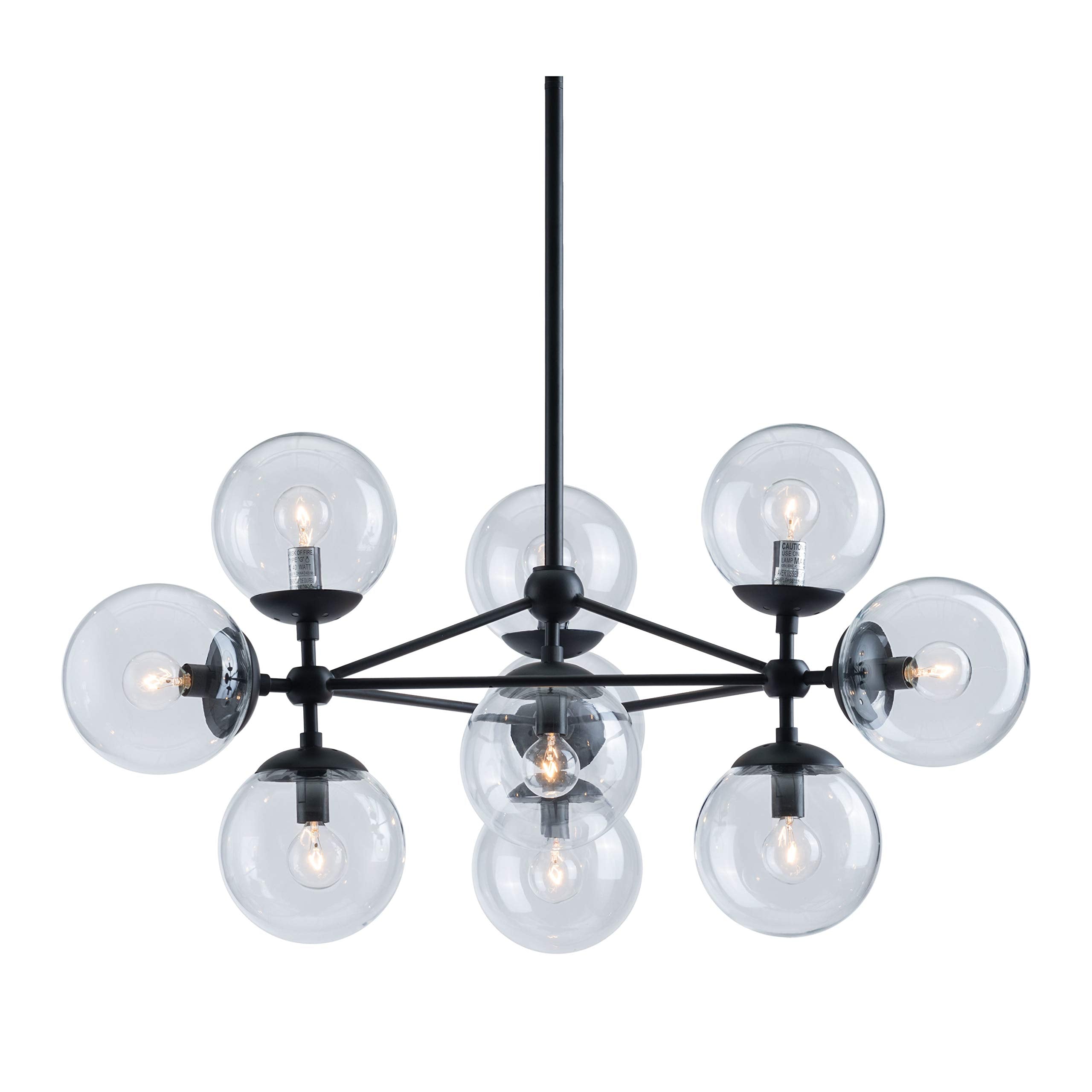 Zuo Belfast Black Ceiling Lamp - 30&quot;W X 62&quot;H Alloy Steel Modern Lighting Fixture