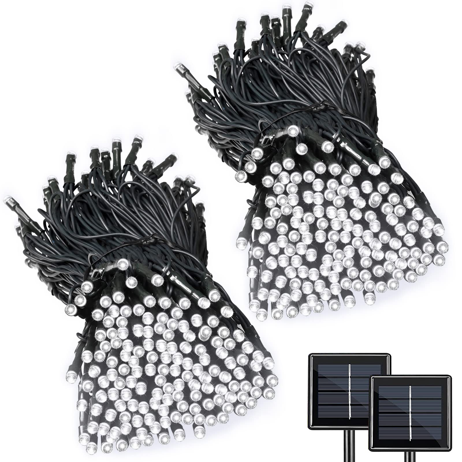 LALAPAO 2 Pack Super-Long Solar String Lights Total 170Ft 480 LED 8 Modes Upgraded Solar Powered Outdoor Waterproof Christmas Fa