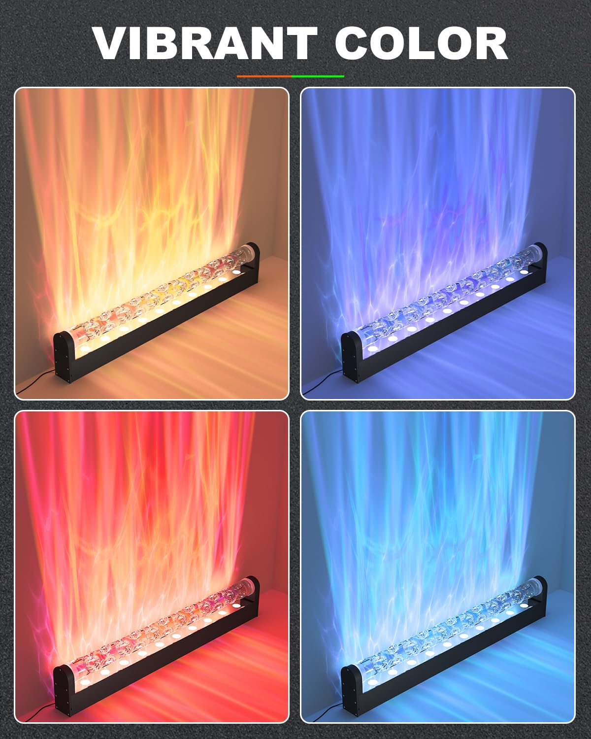 TACAHE RGBW Wall Light - Color Changing, Remote & APP Control - 39.3in, 12W, Black, Model TCH-WWL01-B-DE