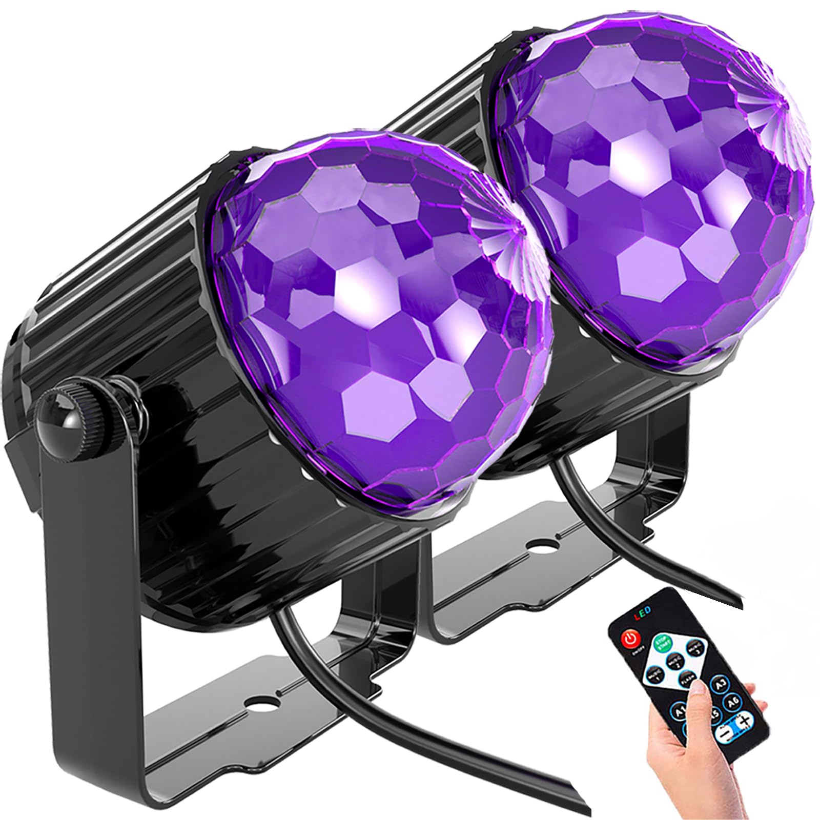 RAYXEMDAC 2PACK UV Black Light,Flood Light with Plug 6W LED,Neon Glow for Glow Party,Halloween, Fluorescent Poster,Body Paint, A
