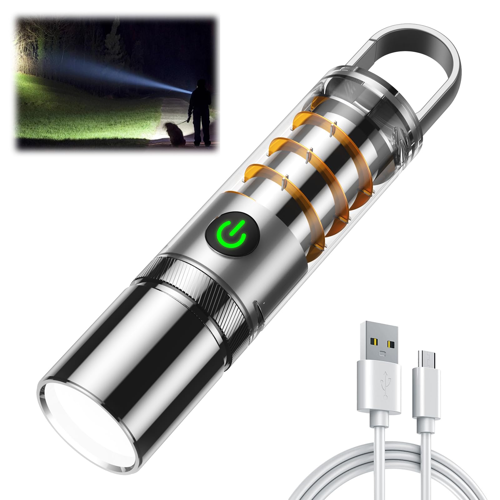 Aijolenly High Power Flashlights, 100000 High Lumen Rechargeable LED Flashlights, 6 Modes, Waterproof and Powerful Flashlights, 