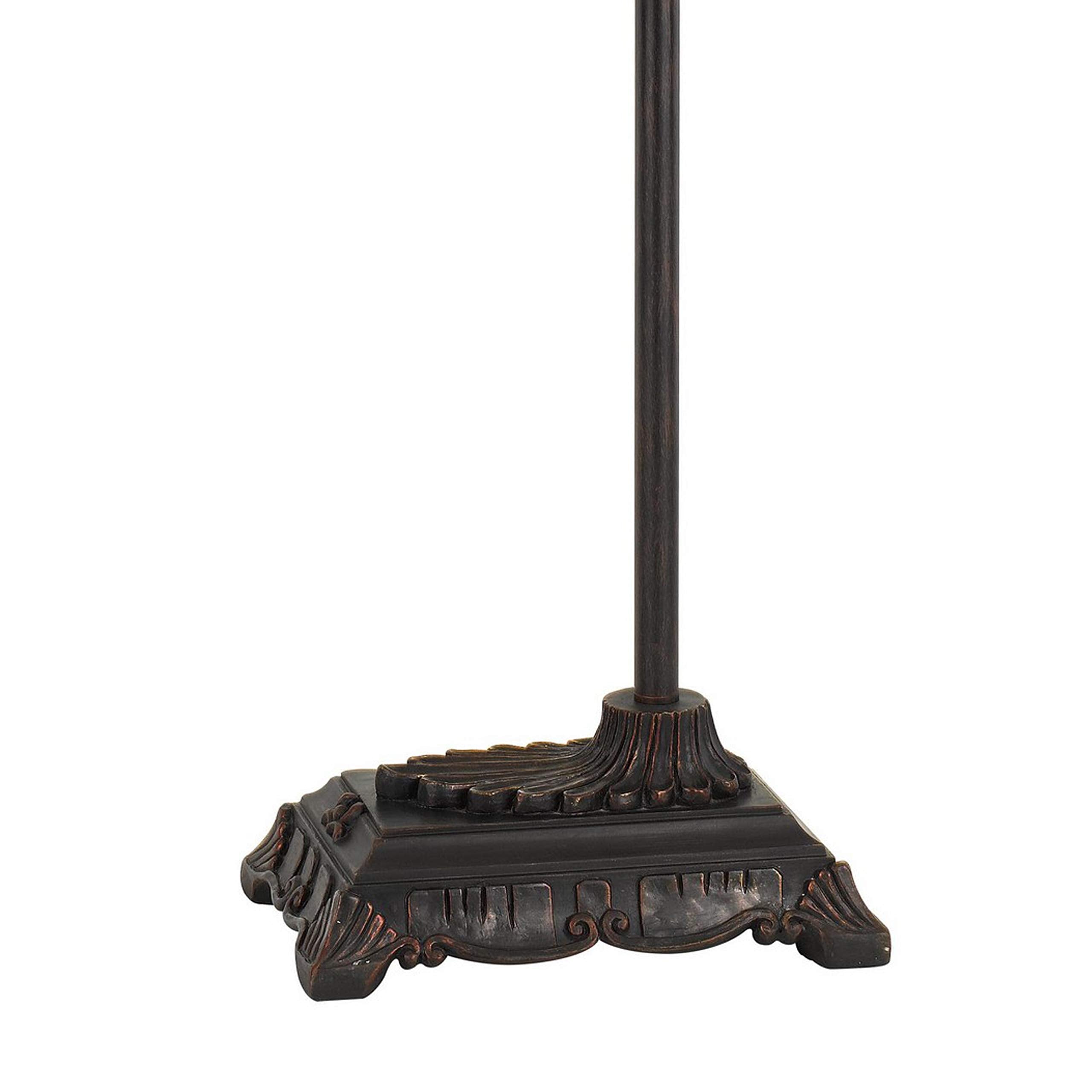 Benzara Downbridge Metal Tiffany Floor Lamp, Multicolor Leaf Accents, Model BM224936