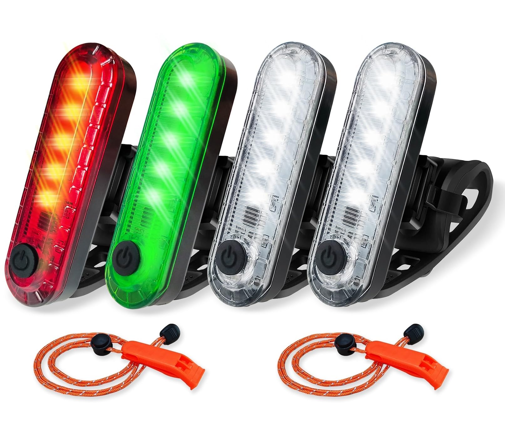 Amzonly 4Pack LED Navigation Lights Kit for Boat Kayak, Stern Light Battery 0perated, Easy Clip on for Night Kayaking, Boating, 