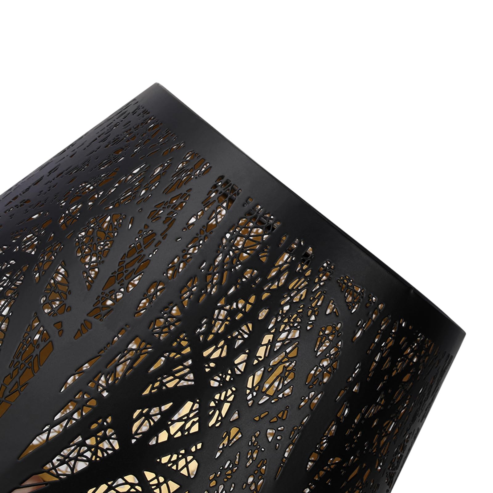 ALUCSET Etched Small Forest Metal Lampshade, Black & Gold, 6” Top, 10” Bottom, 7.5” Height, Fits Most Table & Floor Lamps, Model