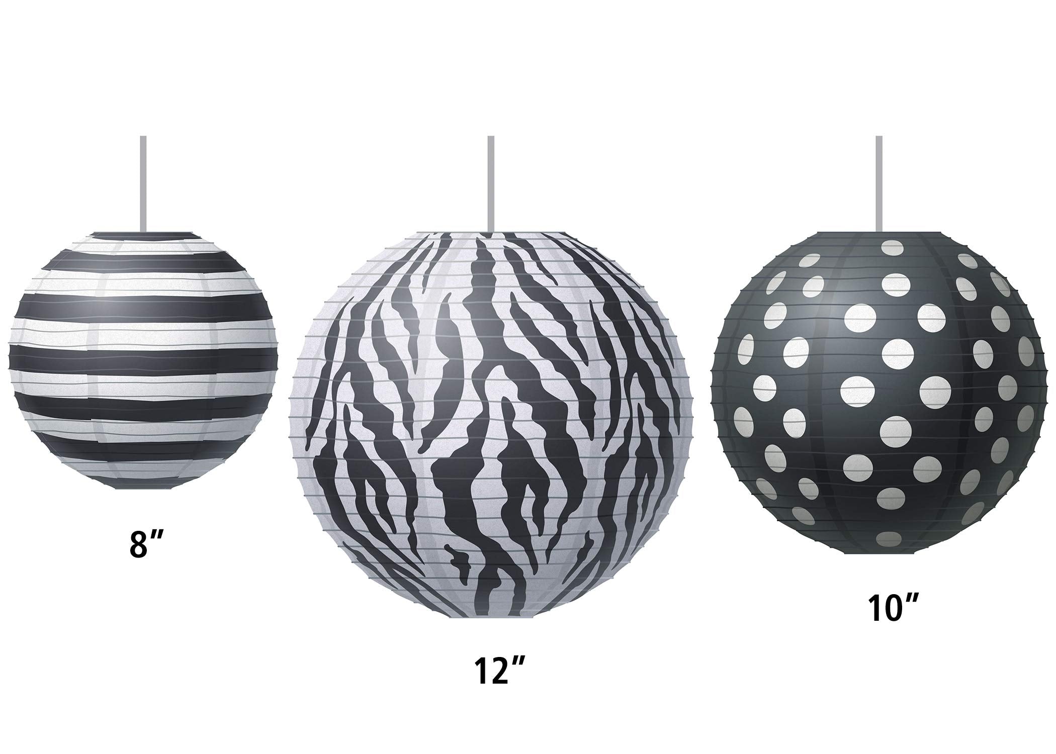 Big Bold Black And White Paper Lanterns (Tcr77101)