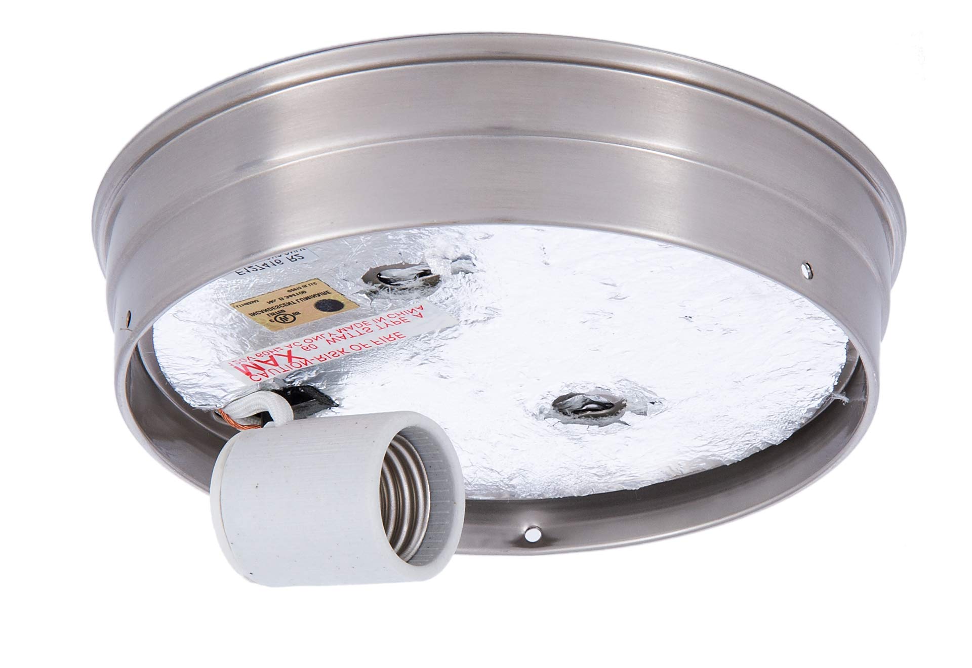 B&P Lamp® Wired Flush Mount Ceiling Fixture, 6 Inch, Metal, Gray, Model 11880W