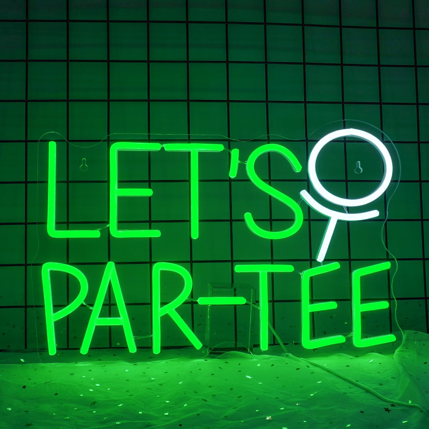 WLHOPE Neon Golf Sign - Dimmable LED Wall Decor Light, Acrylic, Lets Par-Tee Color