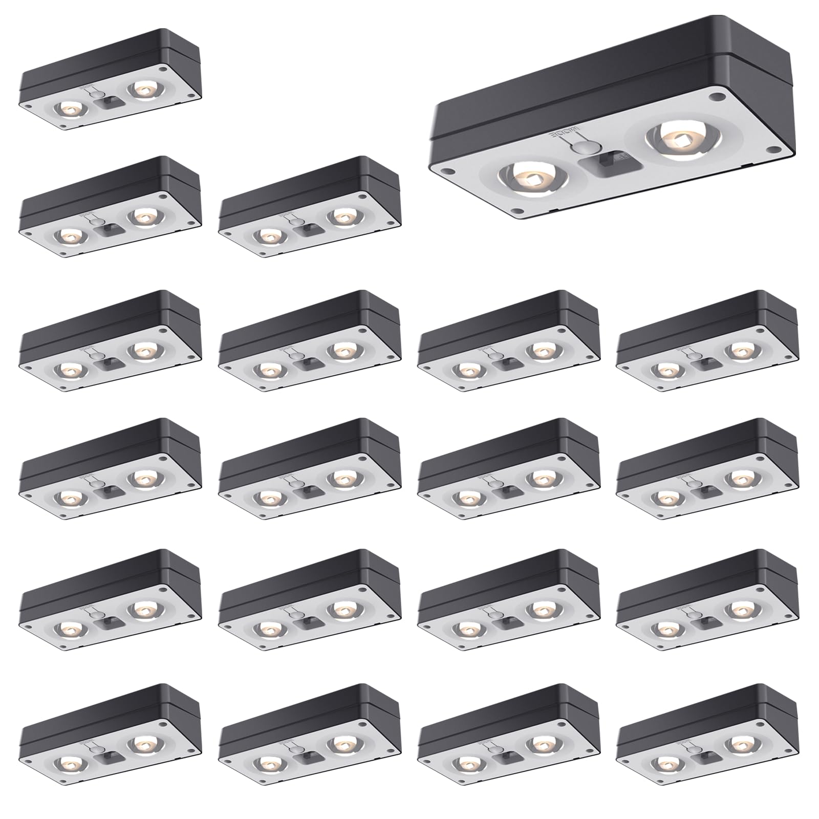 JOFIOS Solar Fence Lights, 20 Pack, 50 Lumens, RGB Color Glow, Waterproof, Black, Model WL15