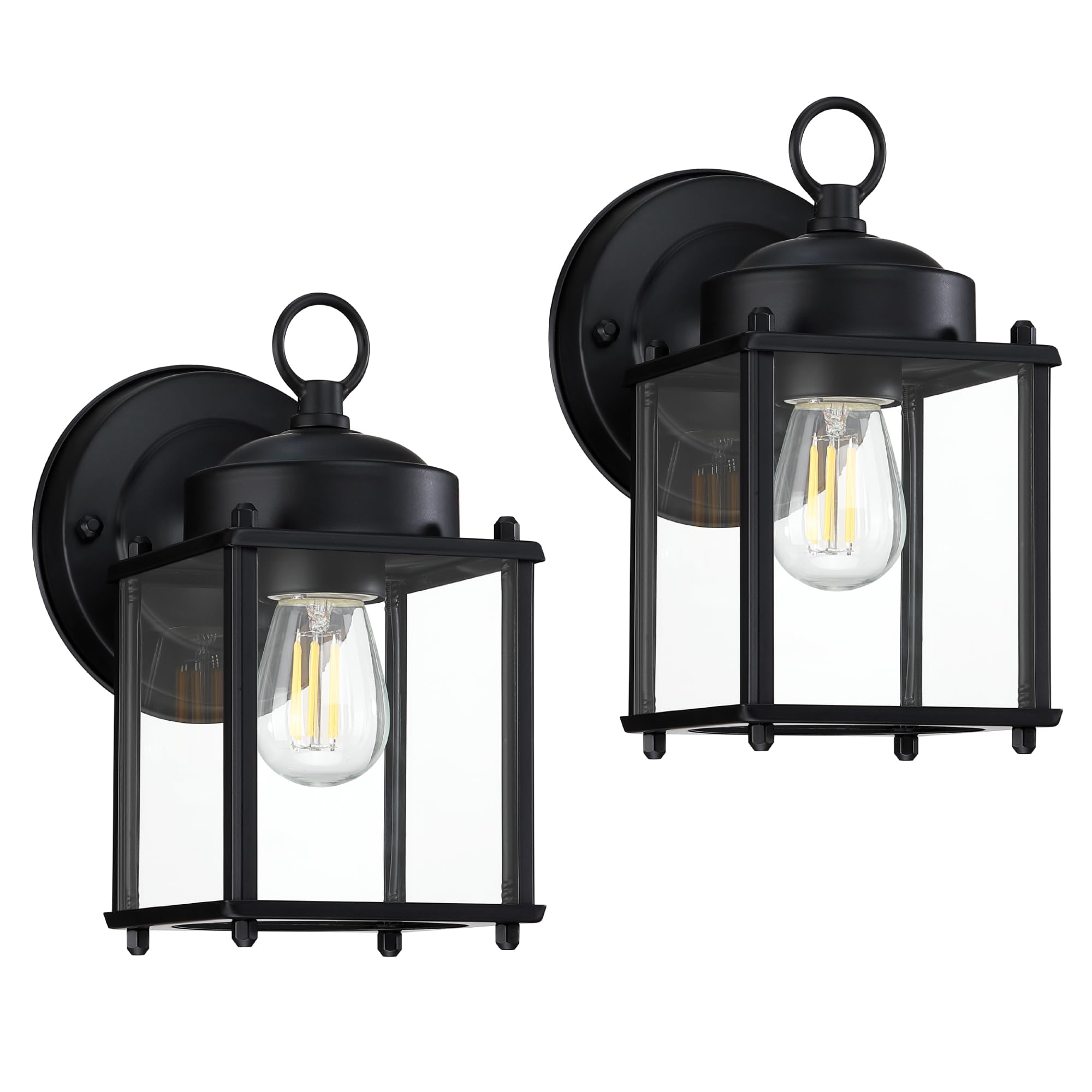 GRUENLICH Outdoor Wall Sconce, Exterior Wall Lighting Fixtures with Clear Glass, Front Porch Lighting, Anti-Rust Outside Lights 