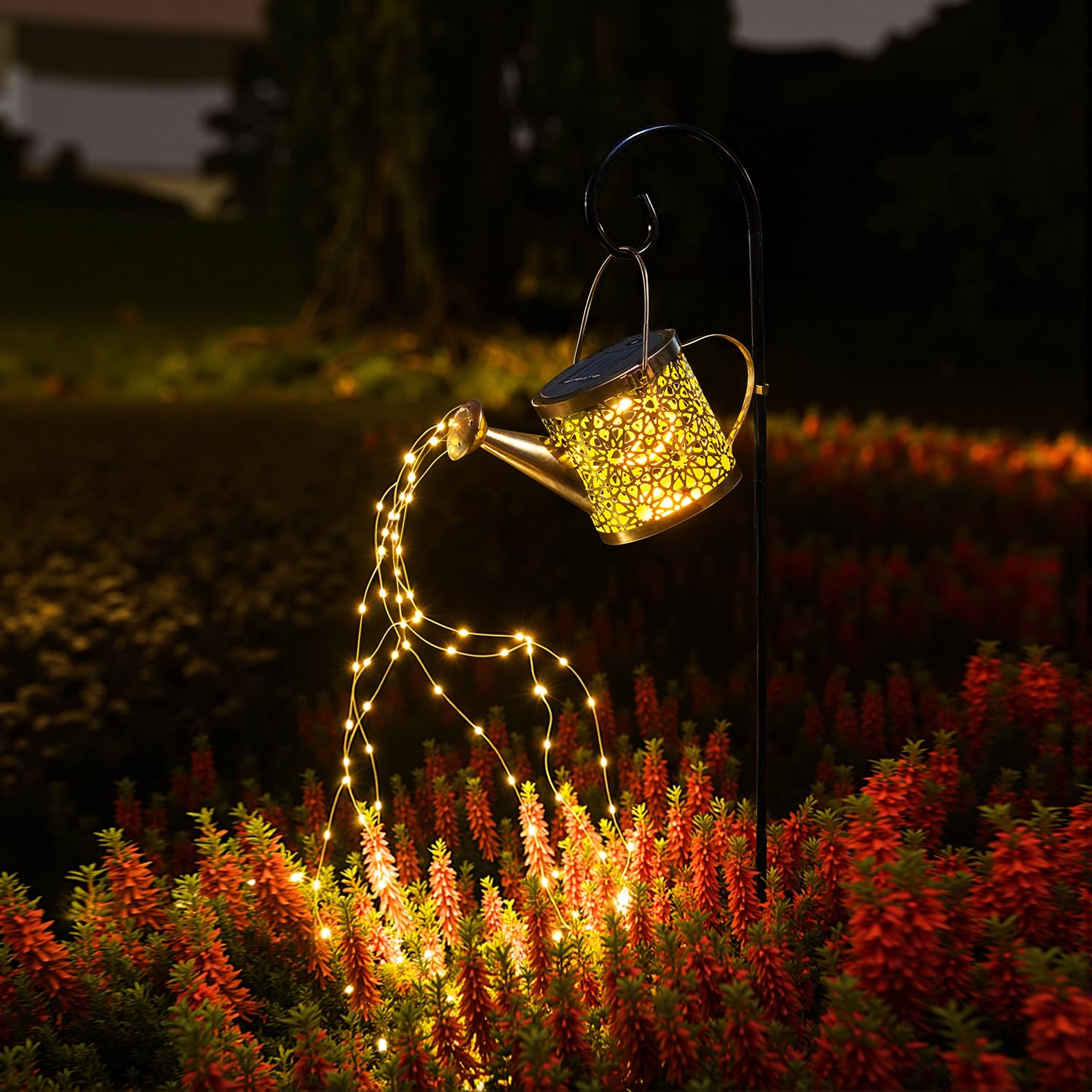X-PREK Solar Lights Outdoor Waterproof  Fairy Solar Garden Lights Outdoor Decoration  Hummingbird Solar Watering Can Light Gardening Gifts for Mom Grandma 4 Packs