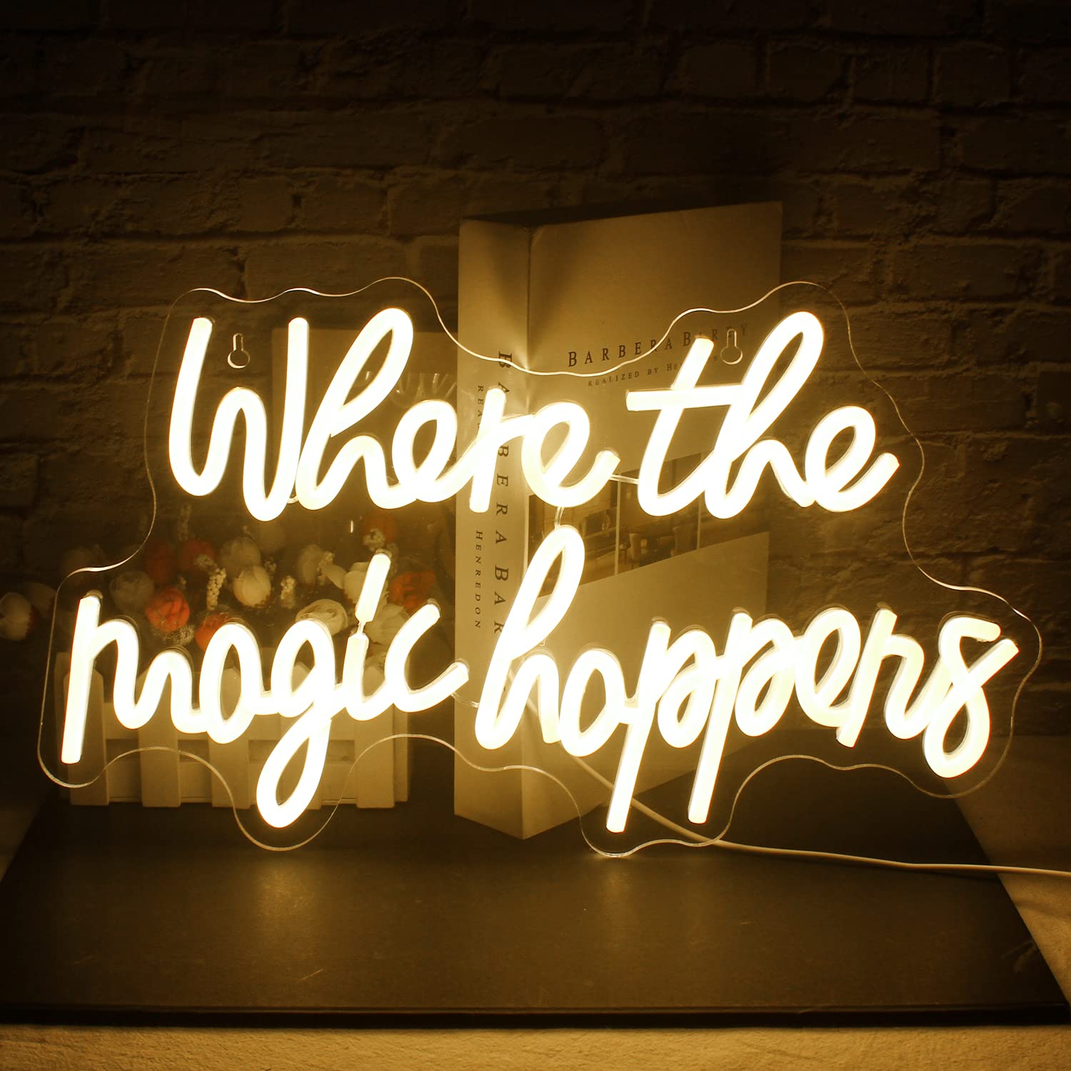 FAXFSIGN Neon Sign Light Up Wall Decor, Warm White, 16.93 x 9.84 inches, Indoor Use, Model: Neon