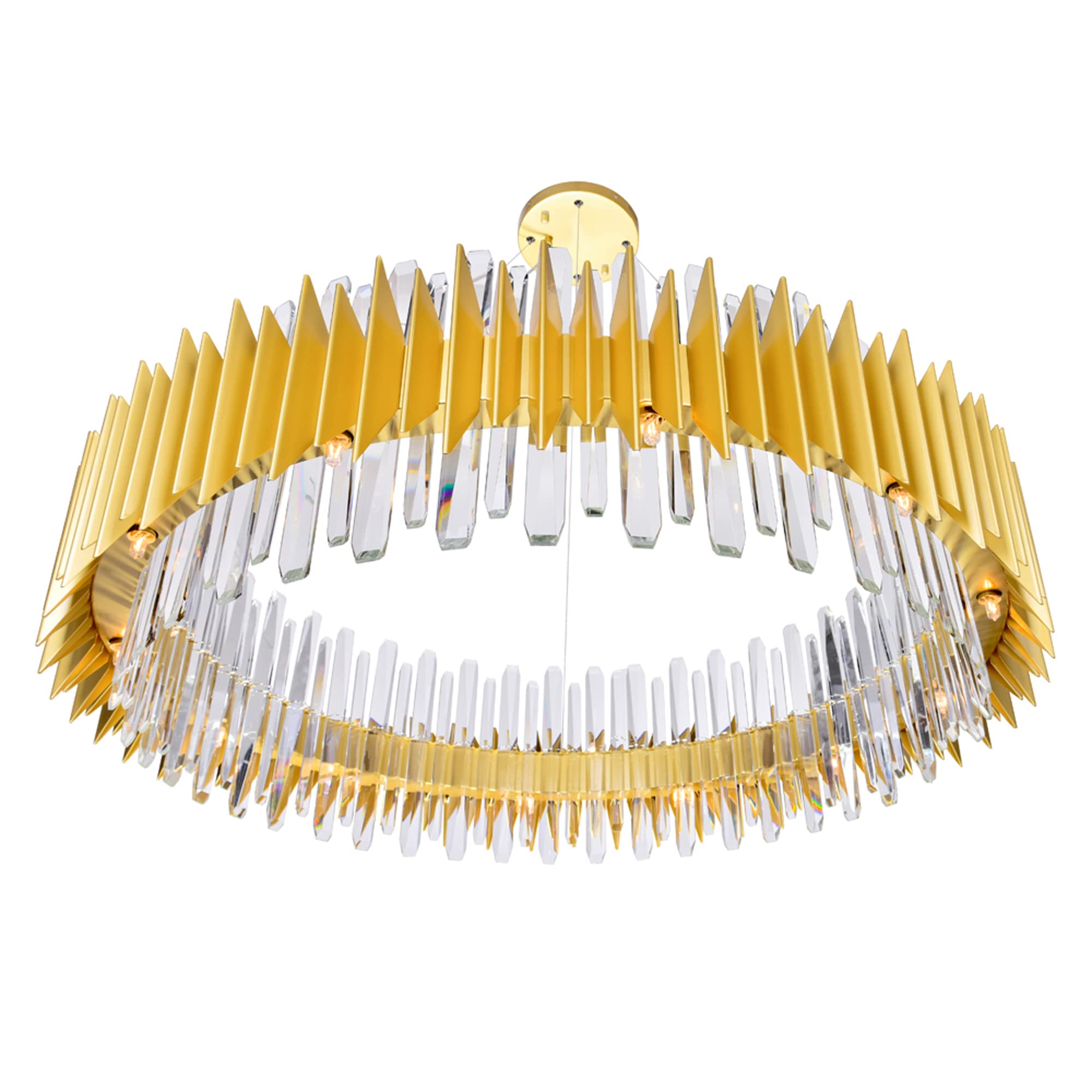 Cwi Lighting Cityscape 24-Light Satin Gold Metal Chandelier - Contemporary Design