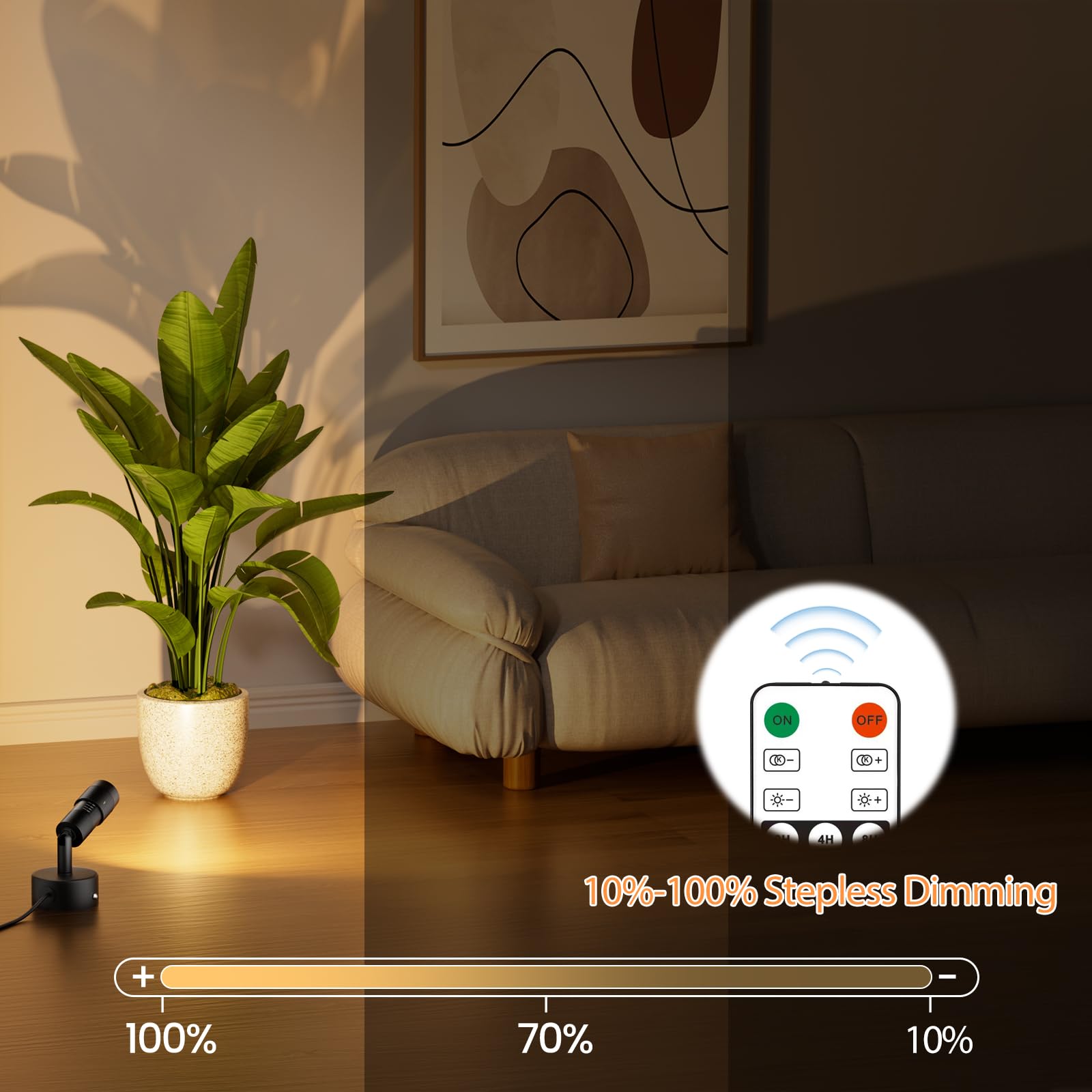 Tuyubee Muti-Color Zoomable Led Spot Lights Indoor Uplighting With Remote & Timer  5W Up Lights Indoor Dimmable Plant Spotlight Uplights Accent Lighting  Floor Spotlight Lamp 2 Pack Black