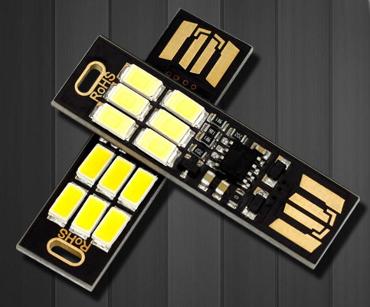 JacobsParts 5pcs 6 LED USB Portable Keychain Lamp with Touch Dimming 1W (Daylight White 6000K)