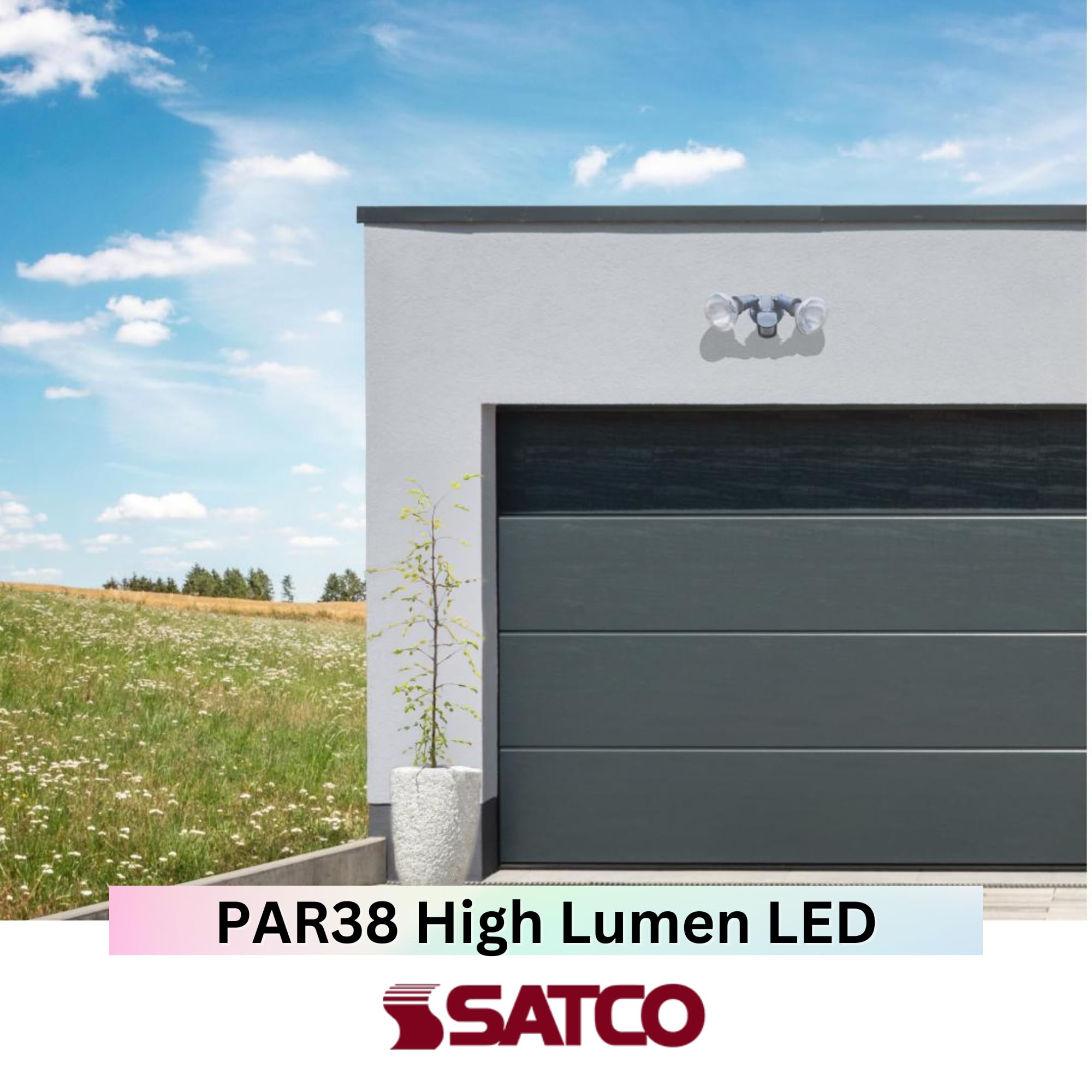 Satco S39760 19 Watt Par38 High Lumen Led; 27K/30K/35K/40K/50K Cct Selectable; Medium Base; 120-277 Volt (2 Pack)