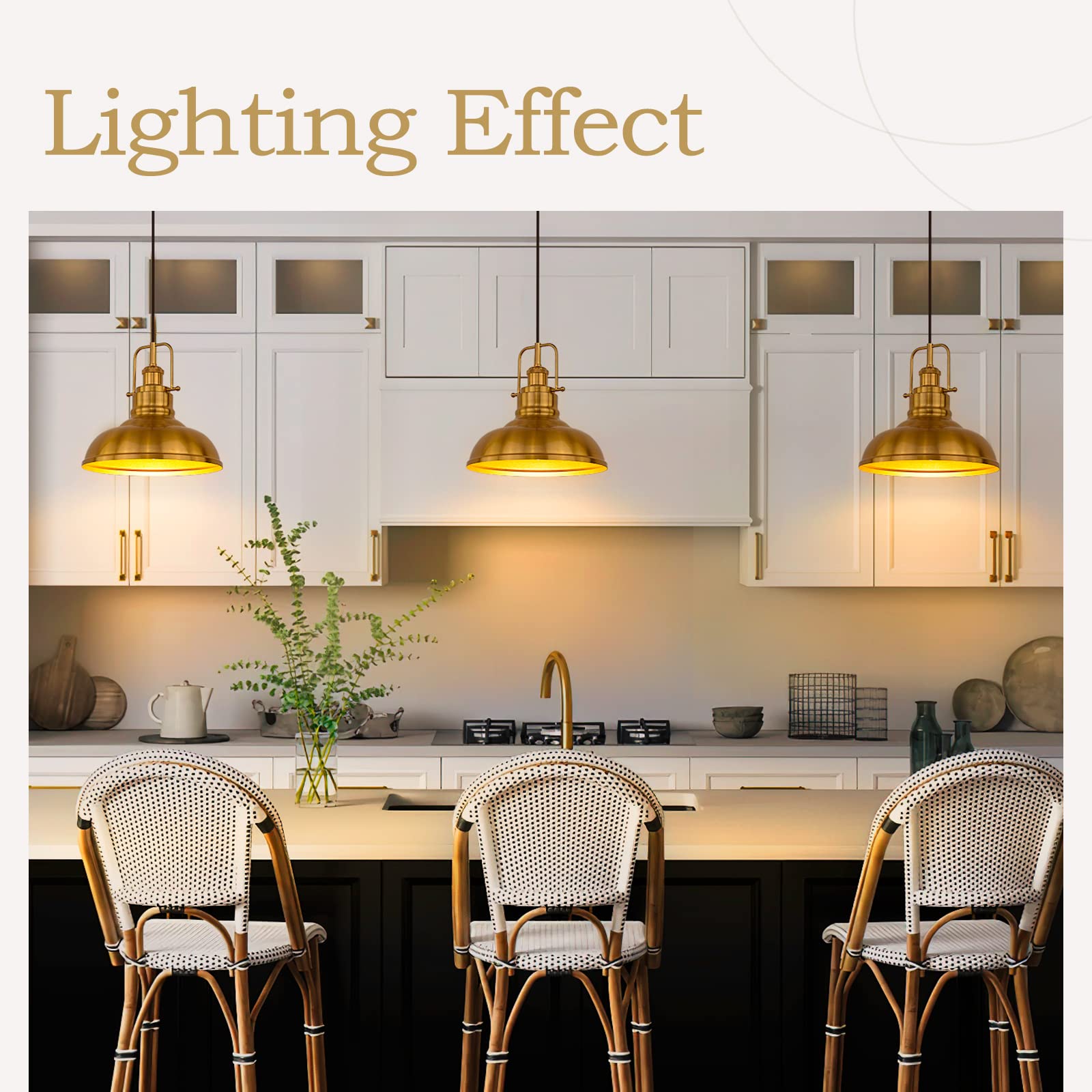 zeyu Farmhouse Pendant Light, 1-Light Industrial Metal Dome Shade, Gold Finish, Model 016-1 BG, Medium Size