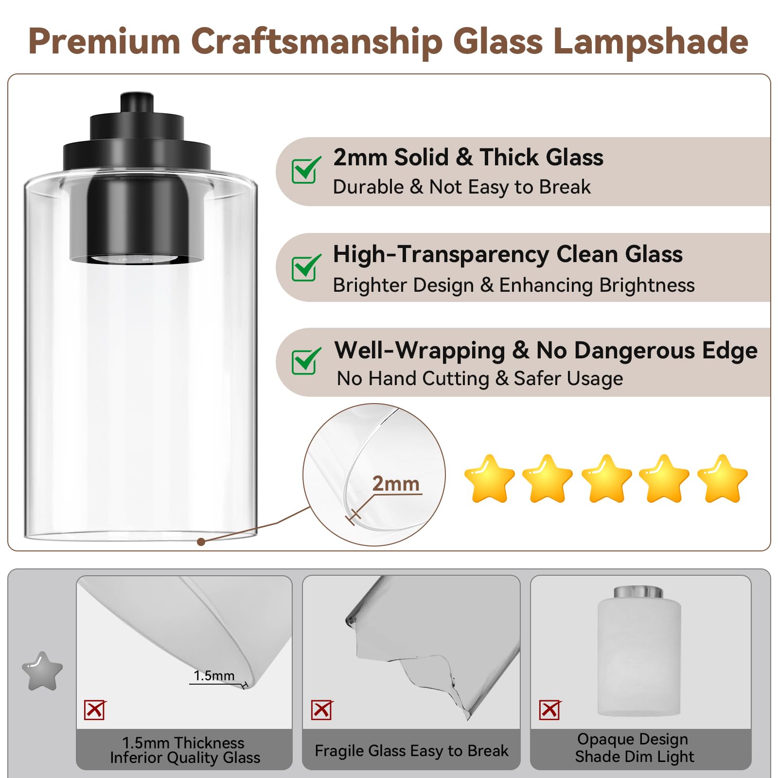 4-Light Bathroom Light Fixtures, 27'' Modern Vanity Lights Over Mirror With Clear Glass Shades, Matte Black Light Fixture, Class