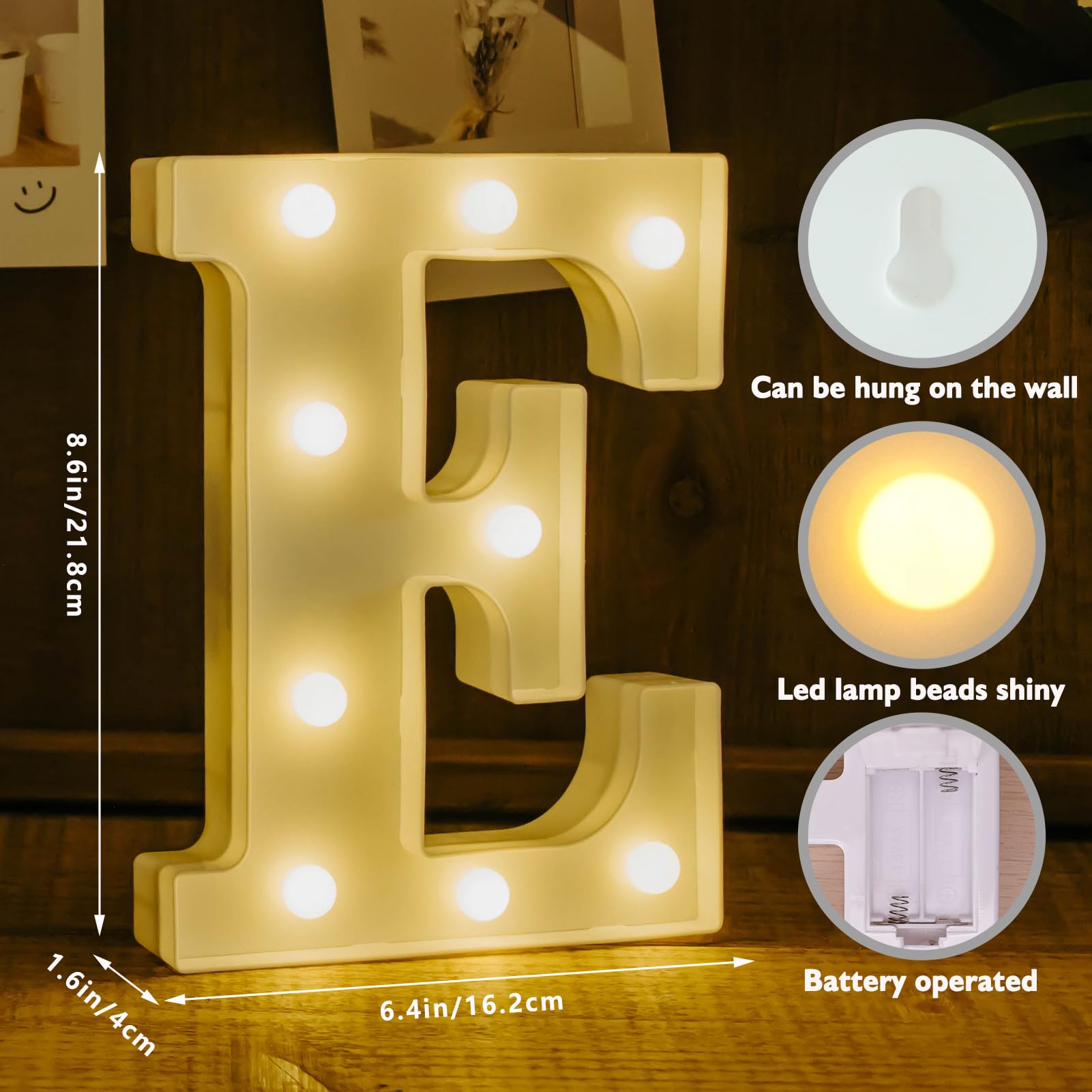 IFDGCTK LED Light Up Letters Sign, Decorative LOVE Marquee Lights, Battery Powered, White Plastic, Model IFDGCTK