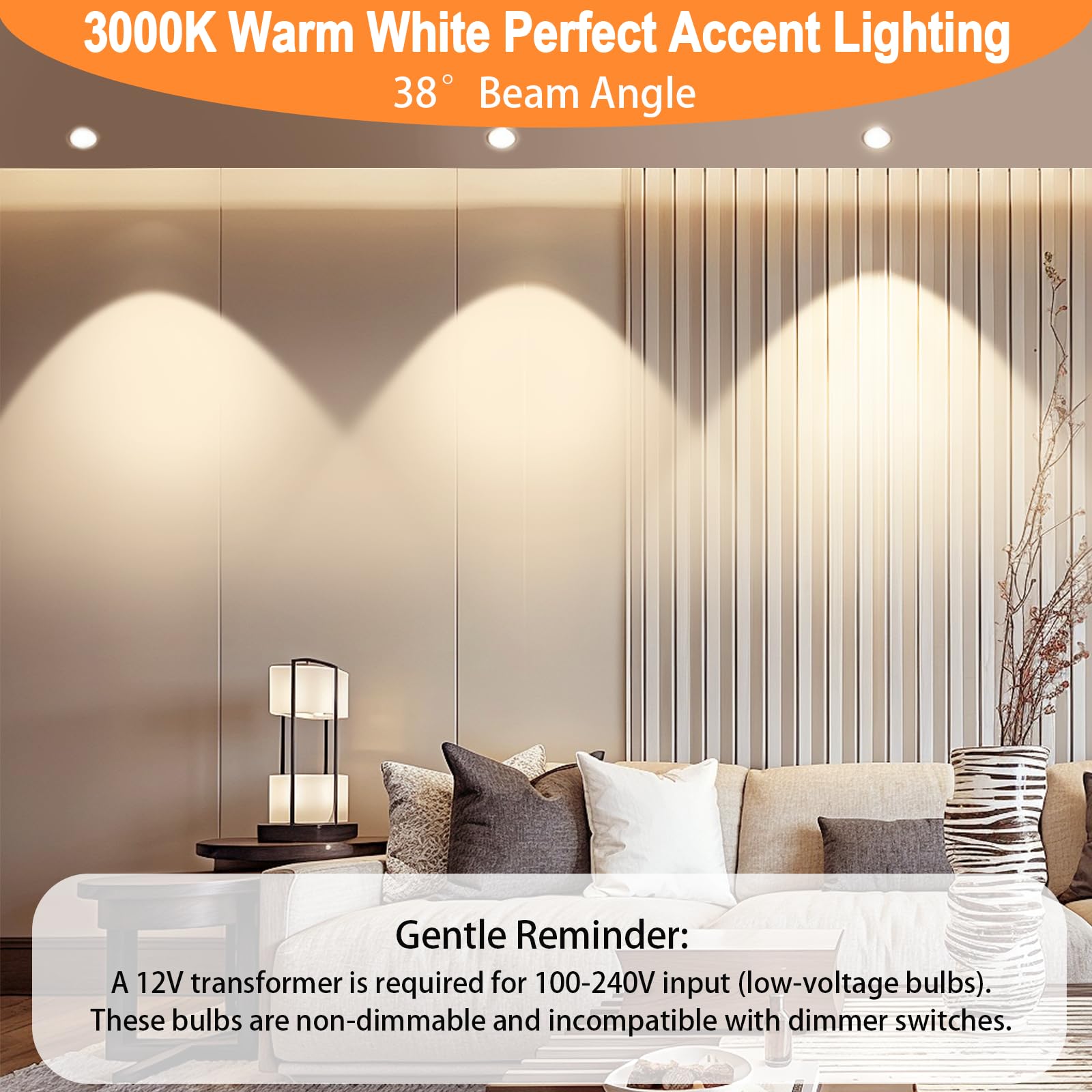Qqlxst Mr16 Led Bulbs 50W Halogen Equivalent, 3000K Soft Warm White, 5W Mr16 Gu5.3 Bi-Pin Base 12V Low Voltage Spotlight Bulb Fo