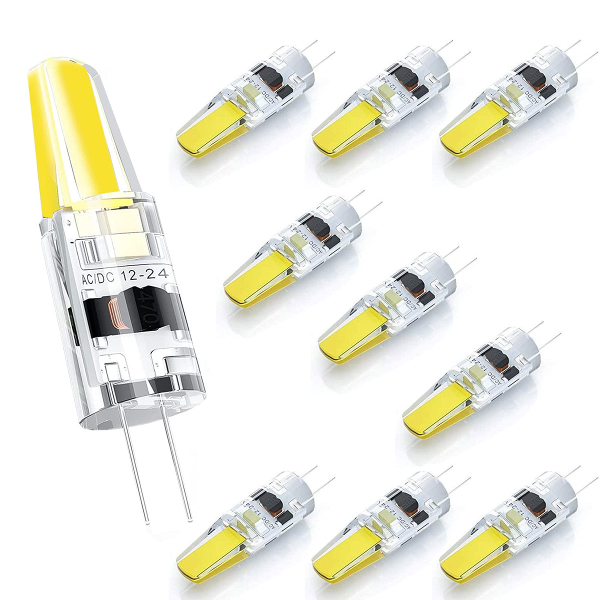 Dopkuss G4 Led Light Bulbs 6000K Daylight White Lighting, 3W Equivalent To 30W Ac Dc 12V-24V, Bi-Pin Led Bulb Silicone G4 Led Bu