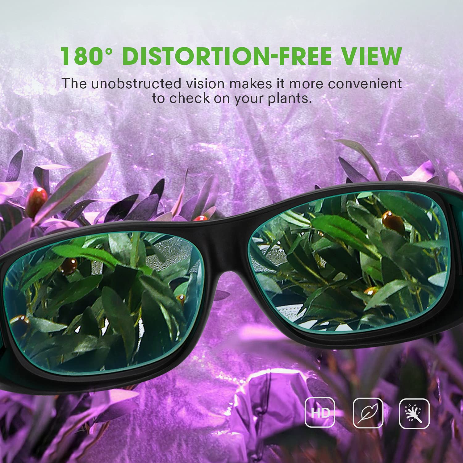 Vivosun Indoor Hydroponics Anti Uva And Uvb Grow Room Glasses Goggles With Glasses Case, Blue