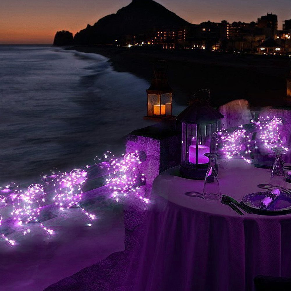 Ruichen 20Ft 120 Led Purple Usb Fairy Lights, Waterproof Copper Wire For Home Decor & Parties