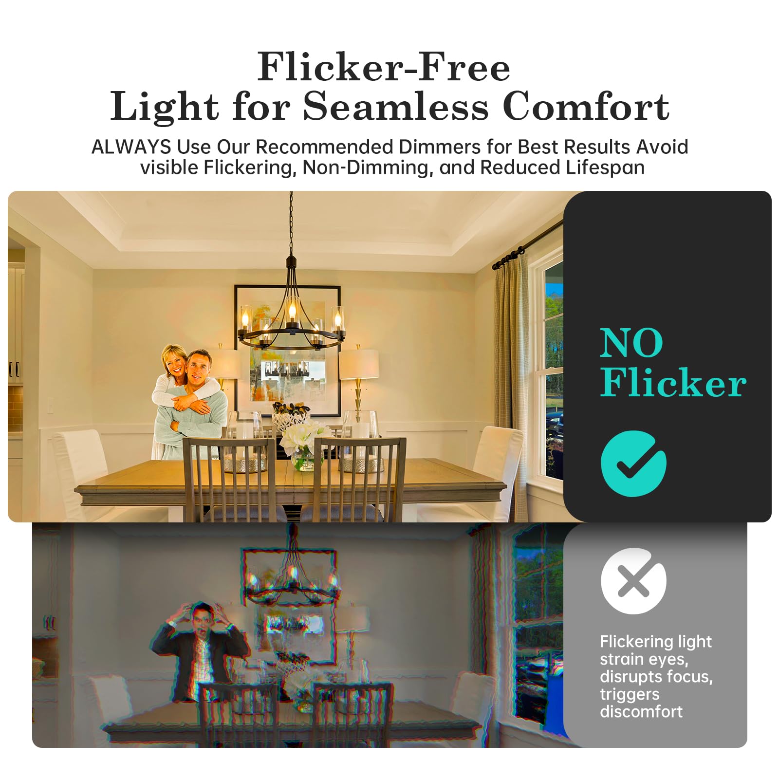 Amdtu E12 40 Watt Equivalent Frosted Small Base Led Bulb Candelabra Candle Ca10 Dimmable Chandelier Light Ideal For Dining Rooms