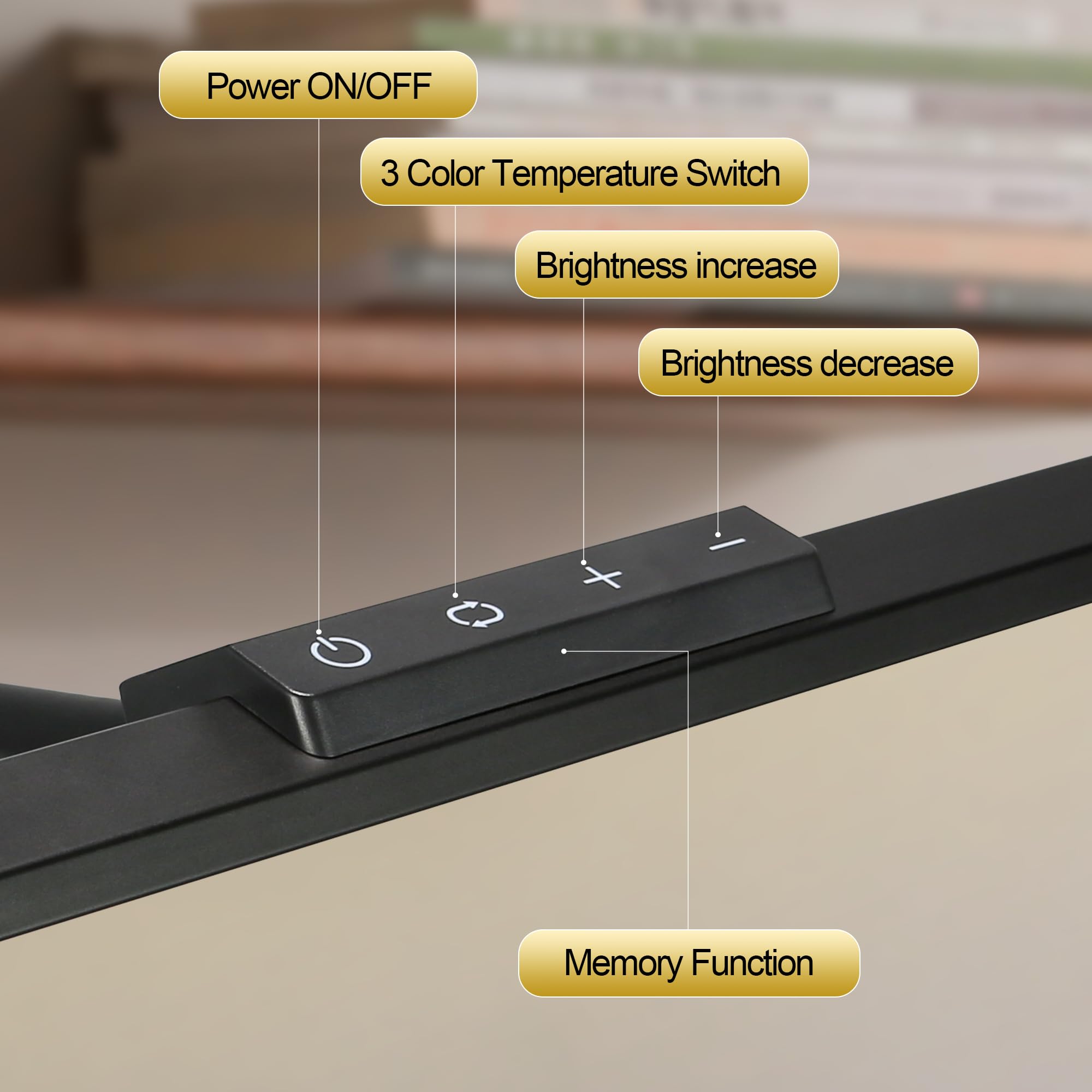 Litren Desk Lamps For Home Office Desk Light With Clamp Eye-Caring 3 Colors 10 Brightness Dimmable Swing Arm Clip On Office Desk