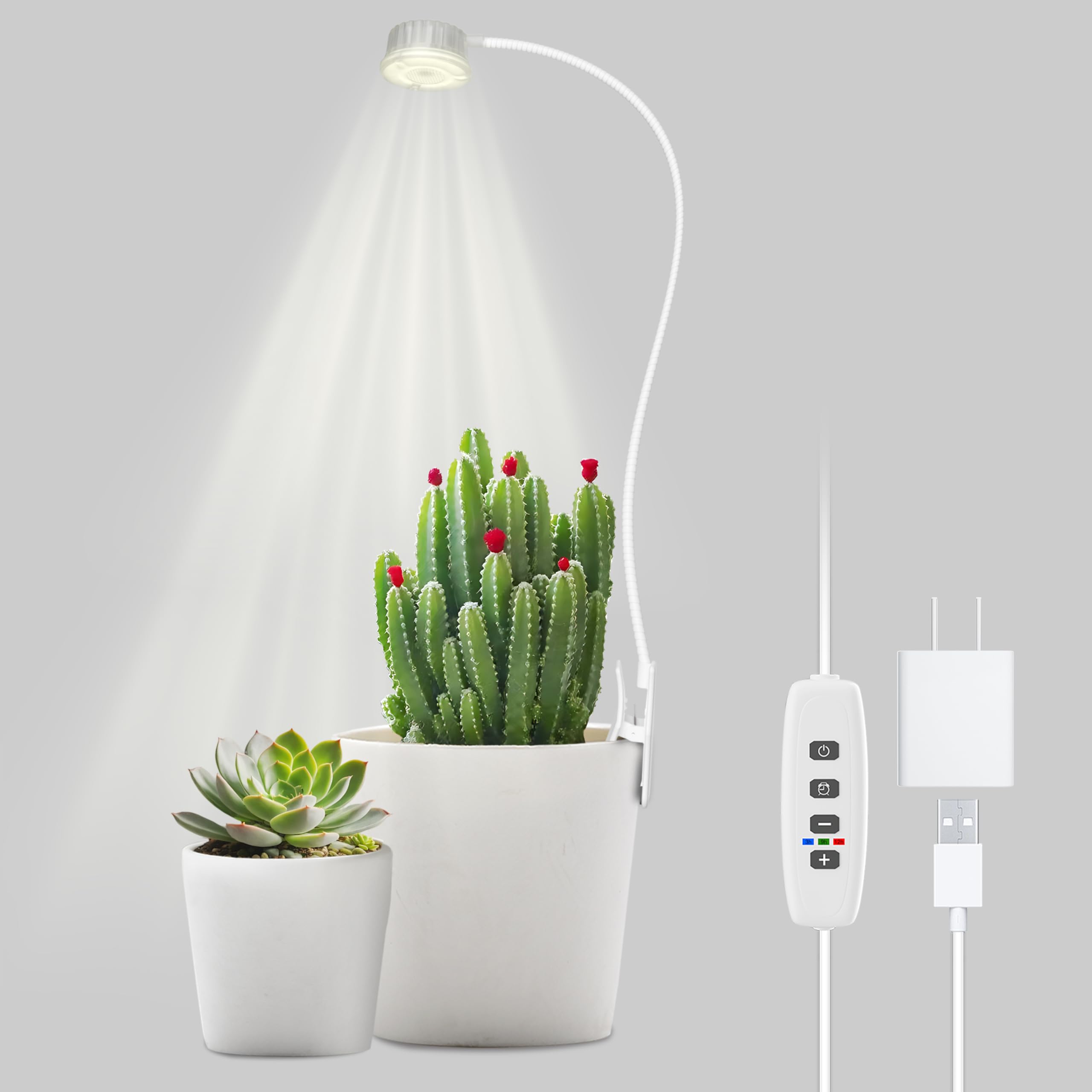 Grow Lights for Indoor Plants, 4000K Full Spectrum Plant Lights for Indoor Growing, 10 Brightness & 360 Adjustable Gooseneck & 3