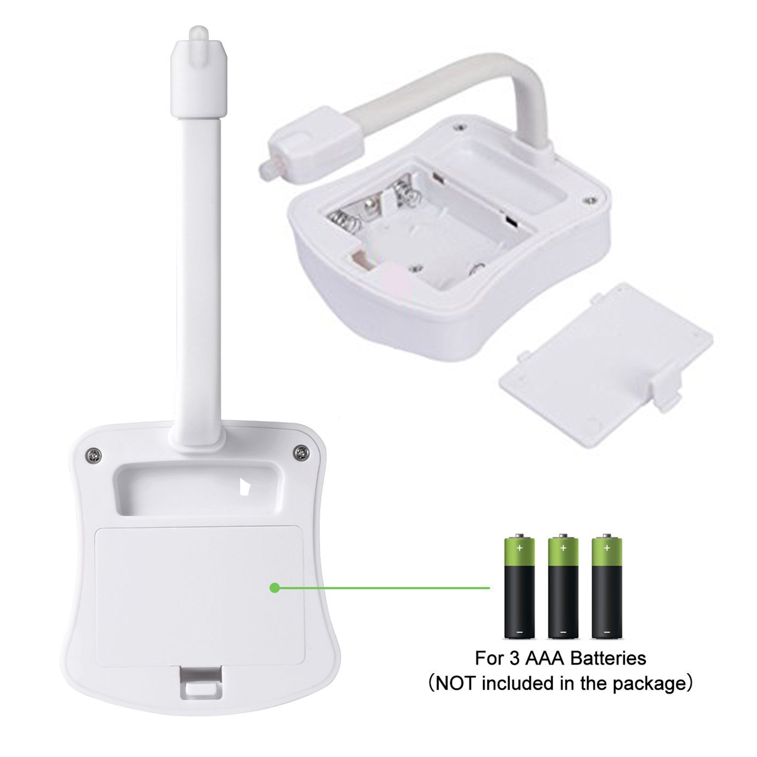 Ailun Toilet Night Light 3-Pack, Motion Activated LED, 8 Color Changing, White, Plastic, Model: Ailun_ToiletLight_3Pack_WhiteFBA