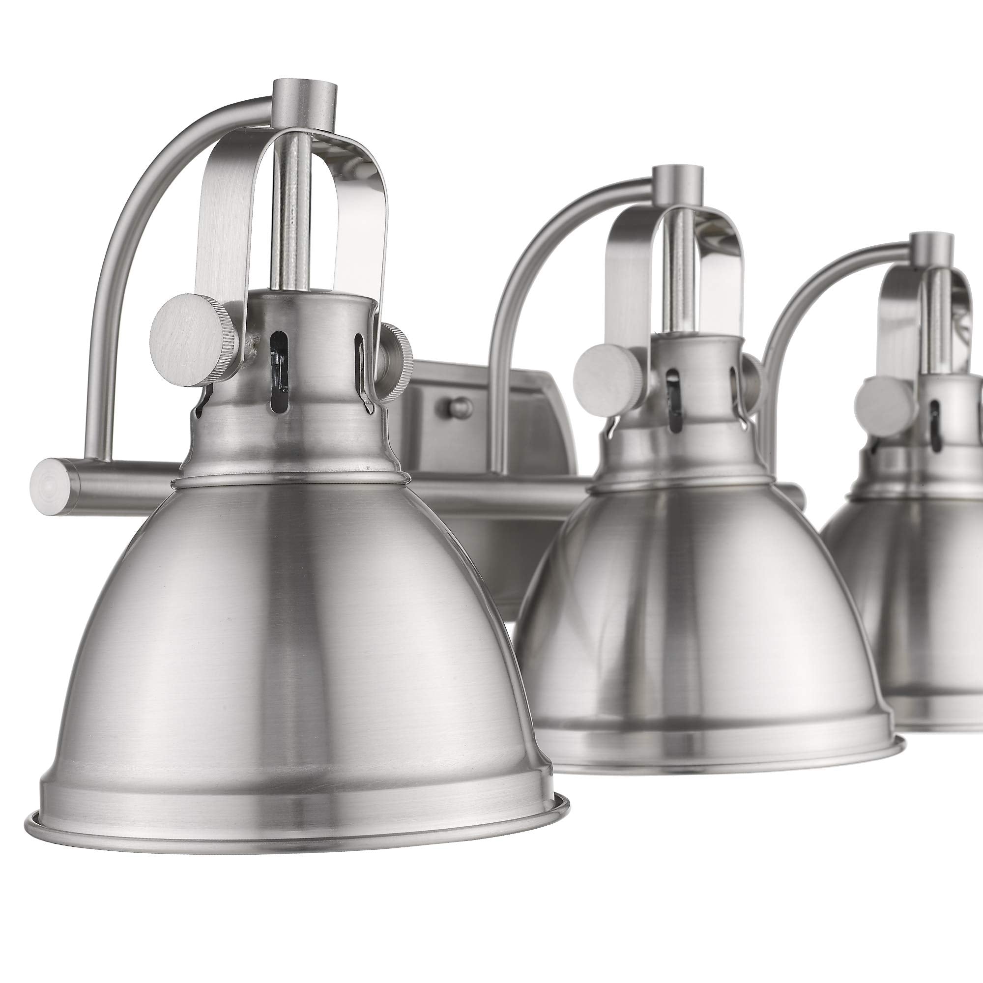 Emliviar 3-Light Bathroom Vanity Light Fixture, Brushed Nickel Finish With Metal Shade, 4054S