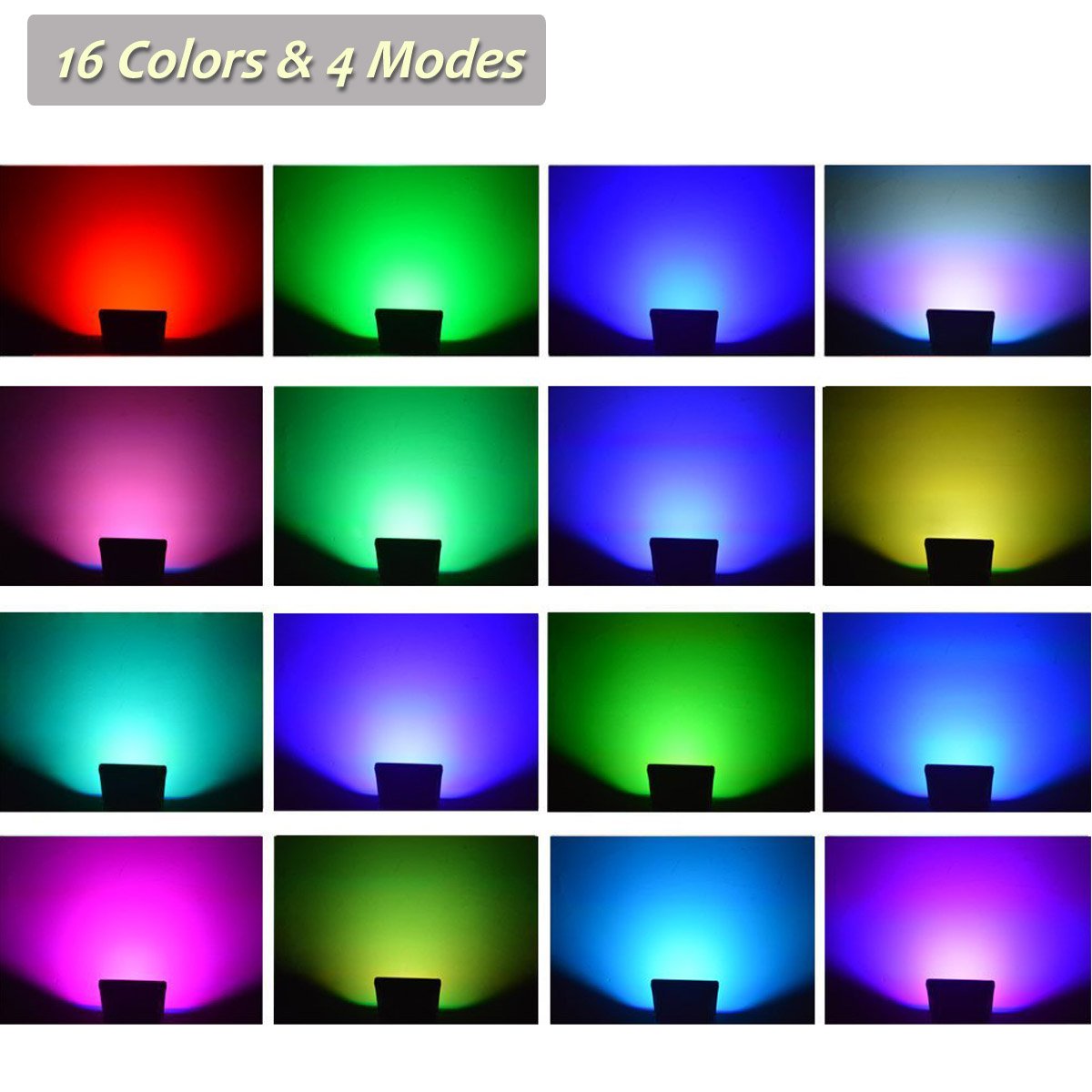 GLW 30W RGB LED Flood Light - Waterproof Stage Lighting with Remote, 16 Colors, Dimmable, Model FMW-R014FL-30W, IP65