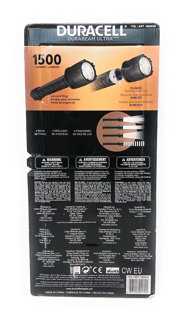 Duracell Durabeam Ultra 1500 Lumens Flashlight With 4 Settings