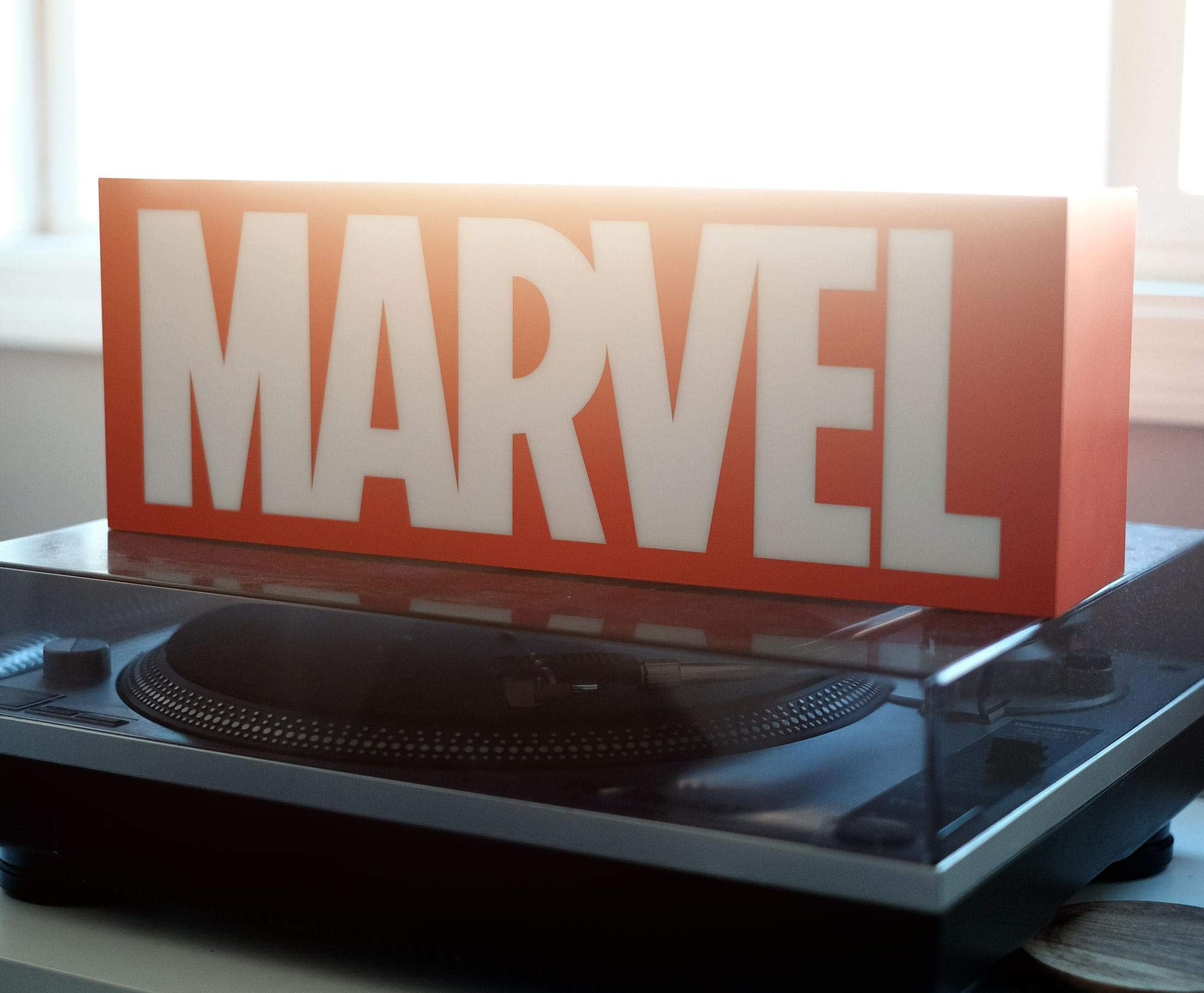 Marvel Comics Official Logo 17-Inch Light Box | USB Powered LED Mood Light