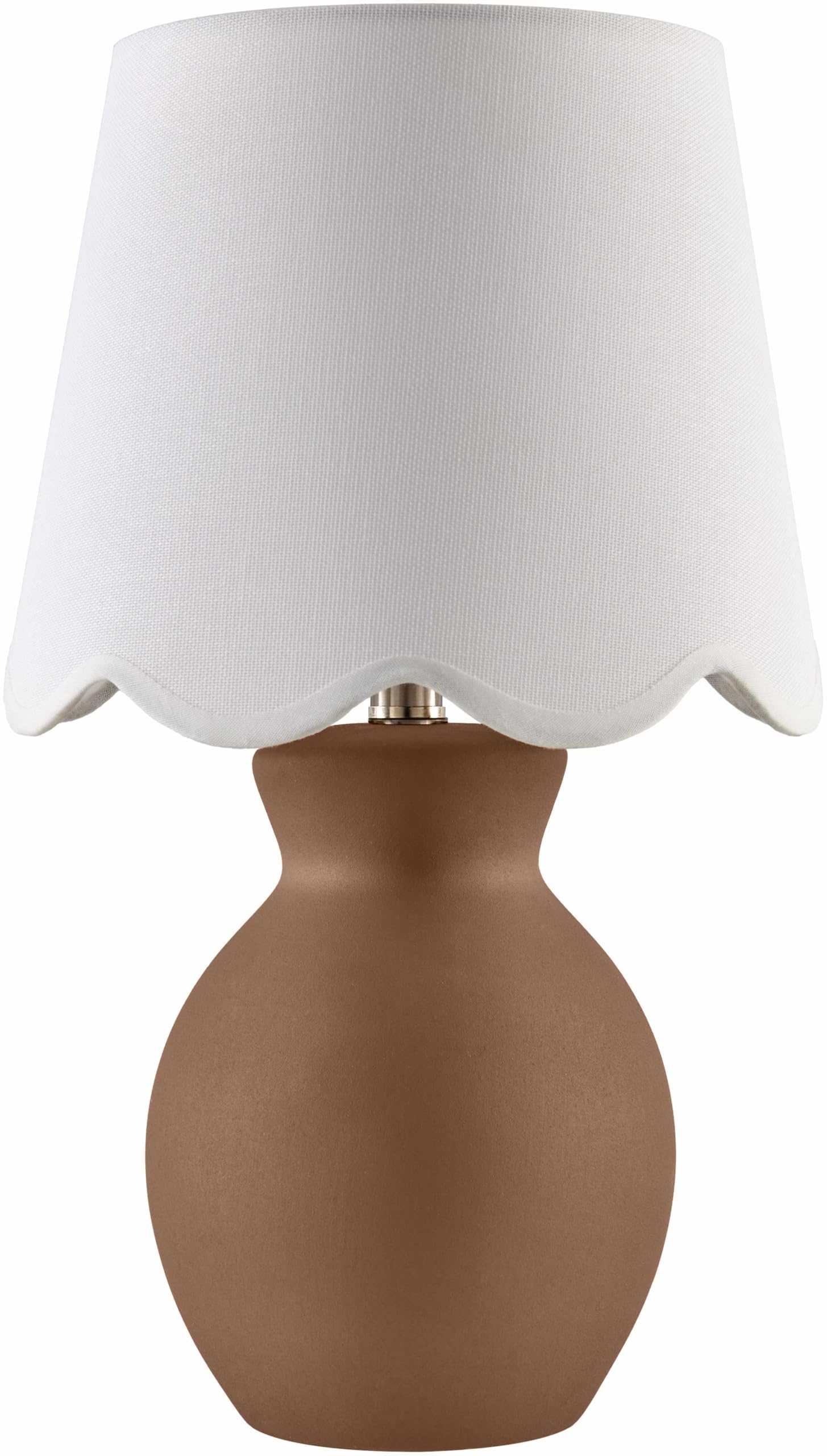 BoutiqueRugs Ceramic Bedside Table Lamp - 15inH, Cotton Shade, Dark Red/White, Model SPXZVD2-078