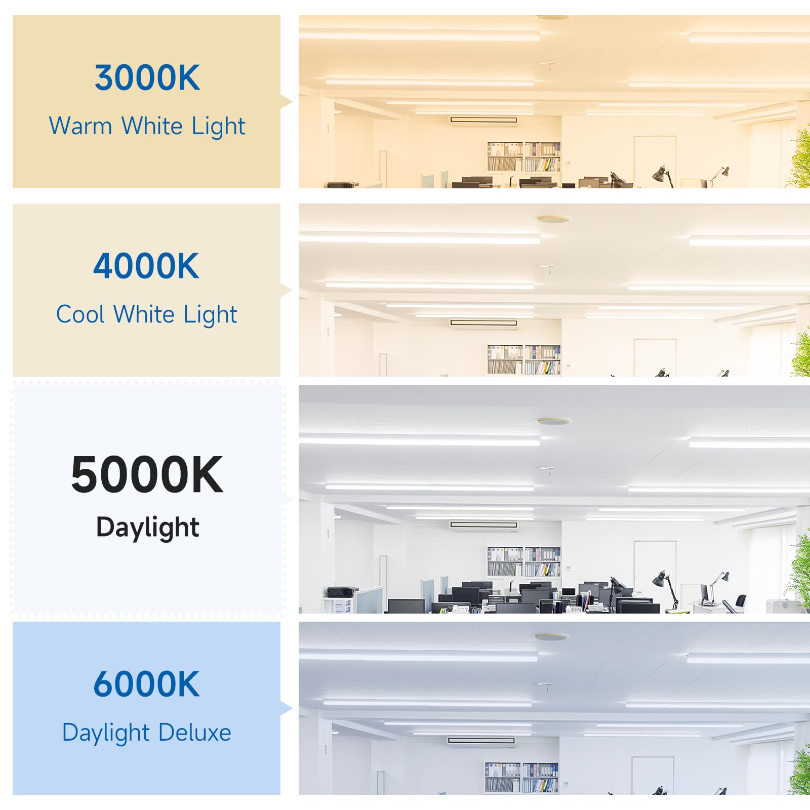 Shinestar 12-Pack 8Ft Led Shop Light Fixture, 72W 9000Lm 5000K Daylight, Linkable T8 Tube Lights For Garage, Workshop, Basement, Plug-And-Play Installation