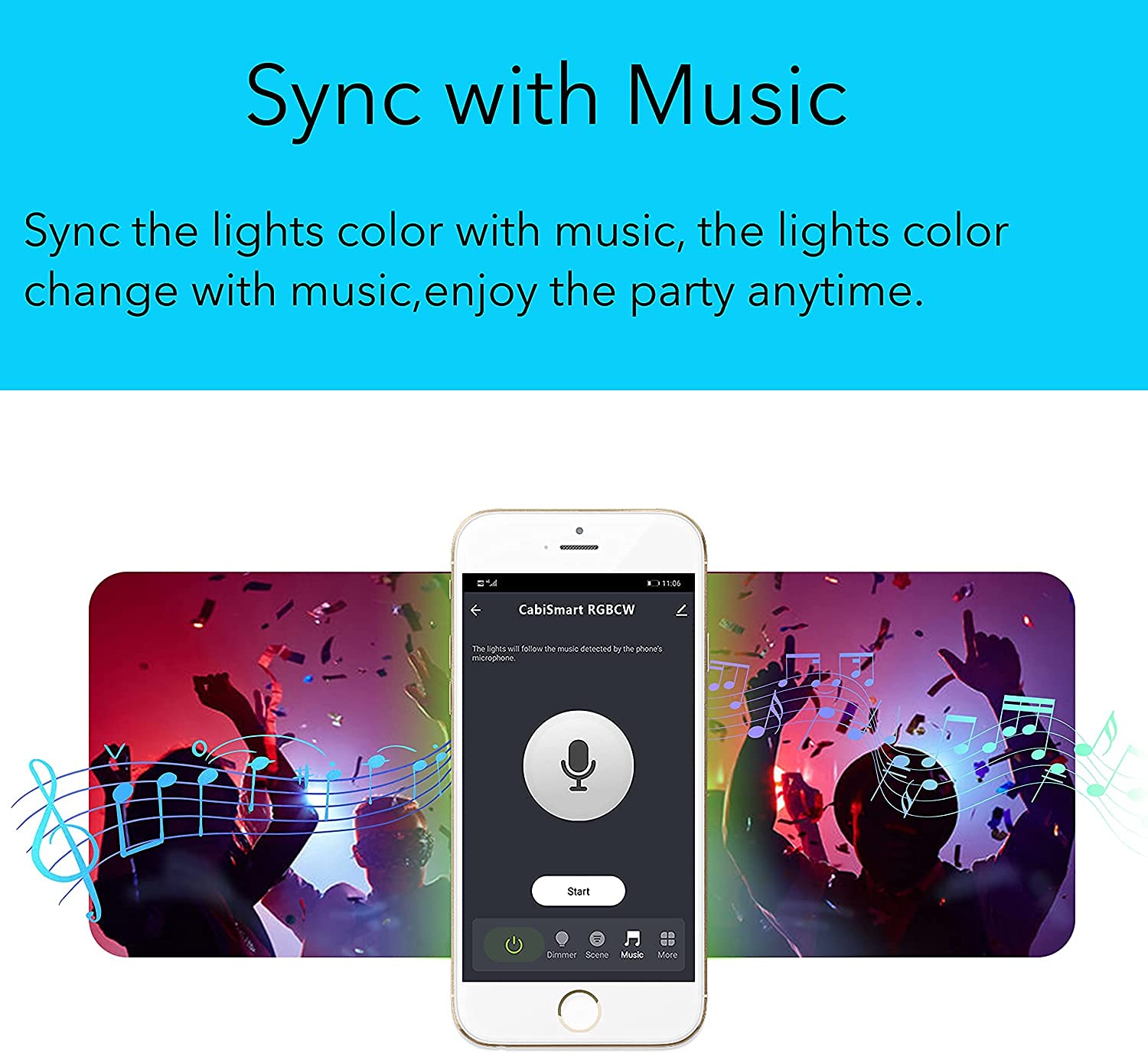 LAMPAOUS Smart Under Cabinet Lighting Strip, RGB Multi-Color, Dimmable, 6 Lights Bar Kit, White 2700-6500K Adjustable, Aluminum