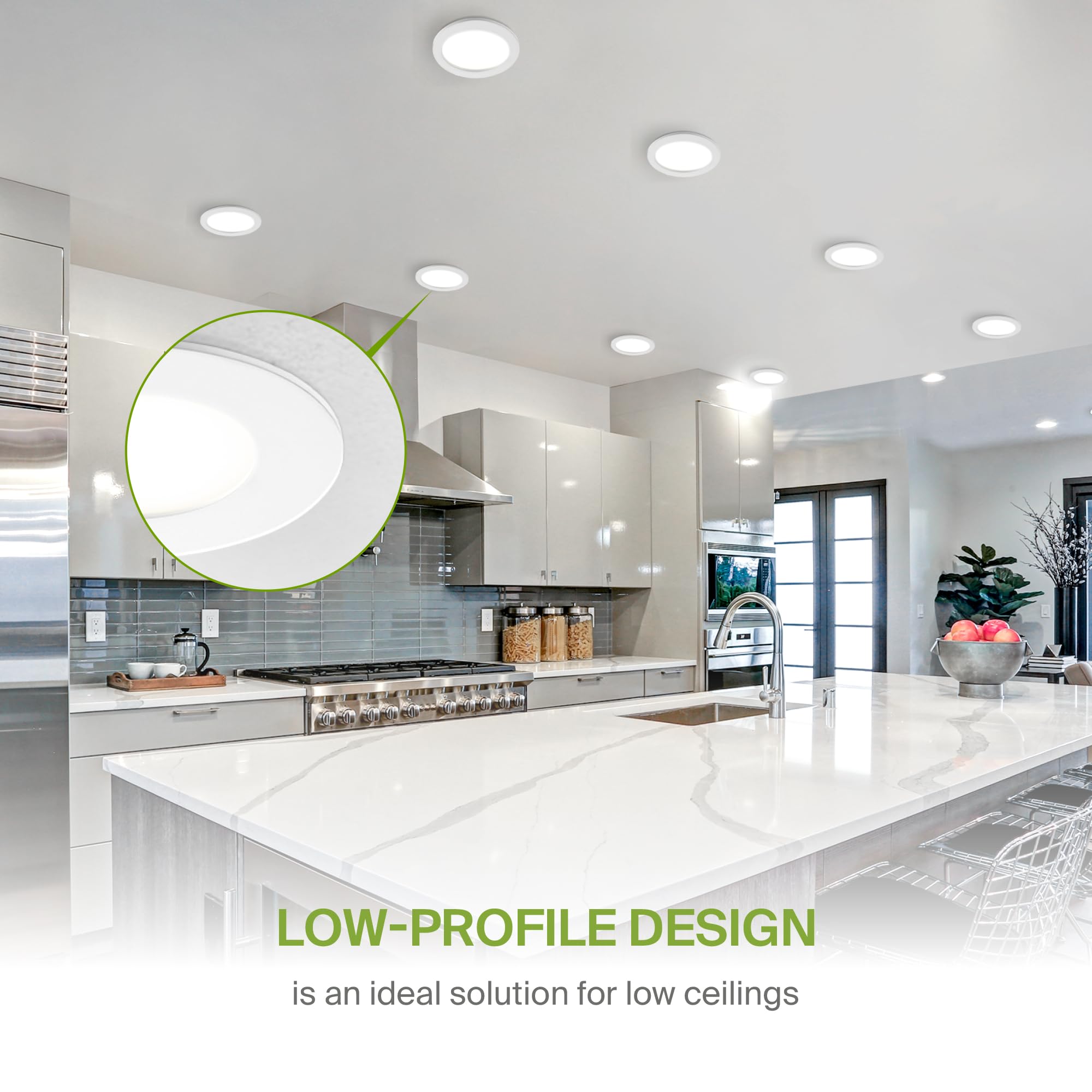 Asd 6 Pack Led Recessed Lighting 6 Inch 12W  5 Cct 2700K-5000K Cri90+  Ic Rated Ultra Thin Dimmable Ceiling Lights With J Box  Canless Wafer Downlight  Round Slim Panel Light  Energy Star Etl  White